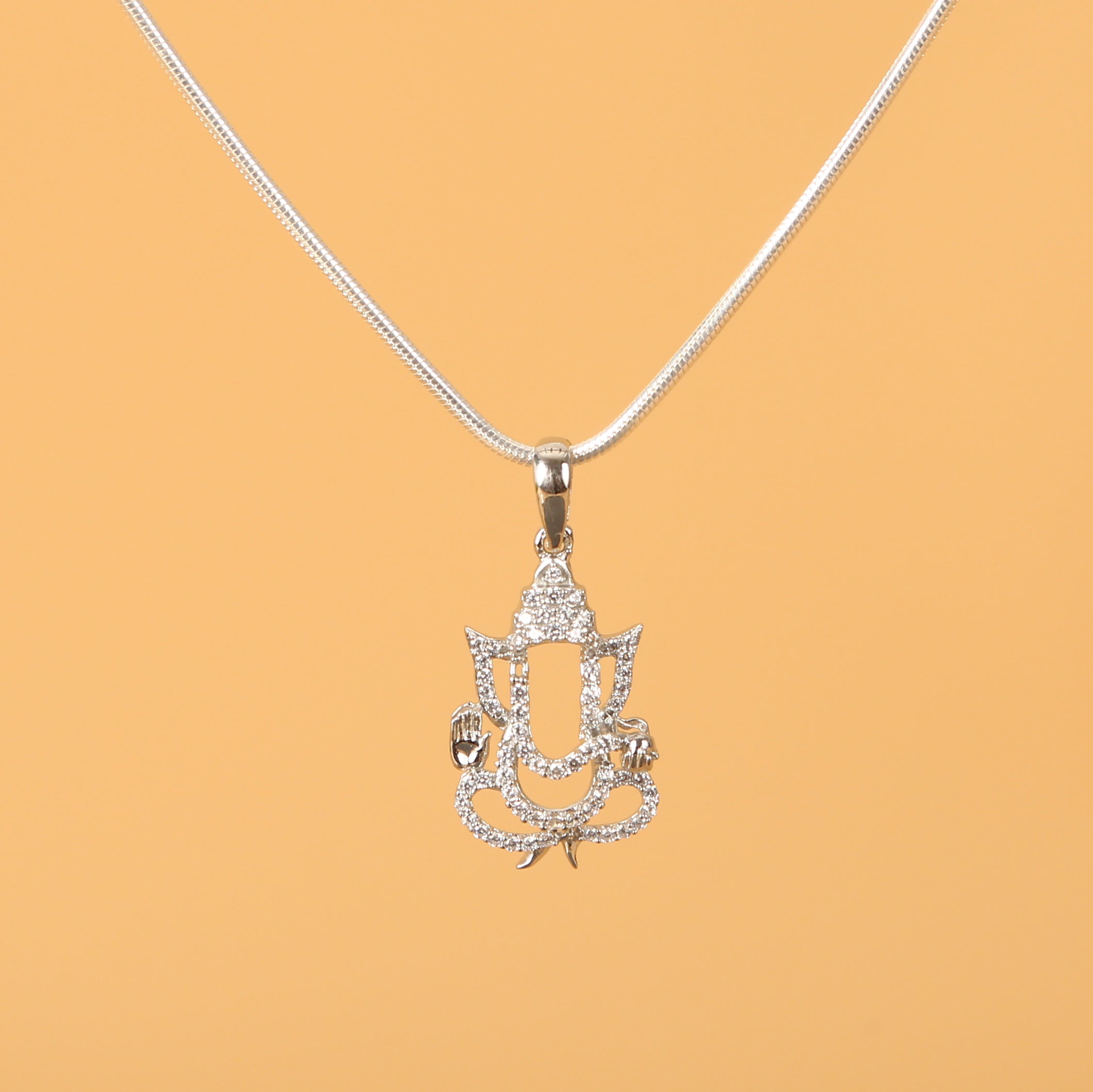 Ganesha Pure Silver Pendant: Divine Reflection