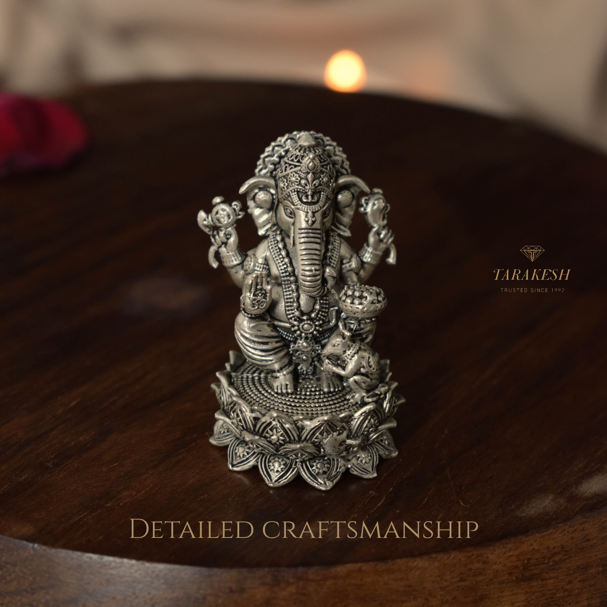 Ganesha Pure Silver Idol: Vinayaka Edition