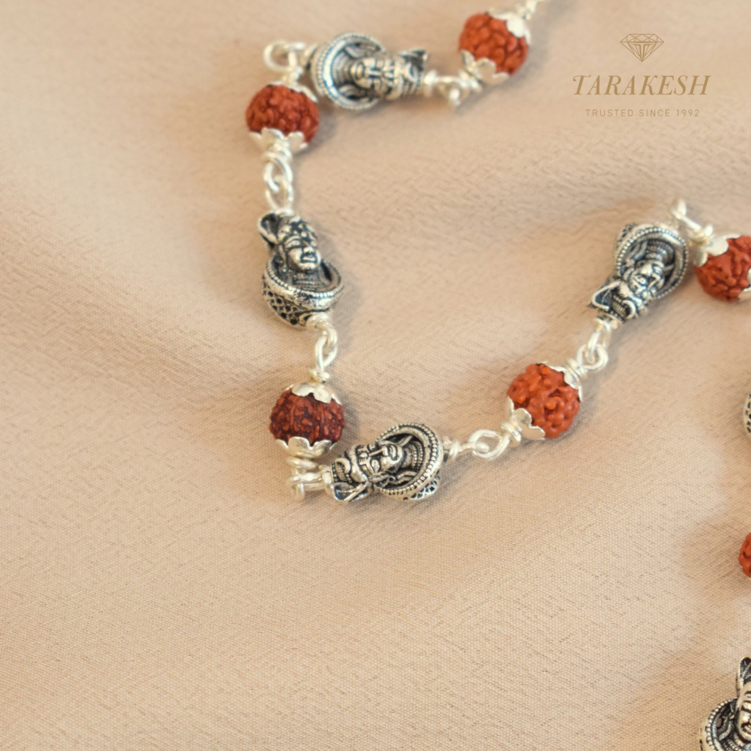 Pure Silver Rudraksha Bracelet: Shiva Edition