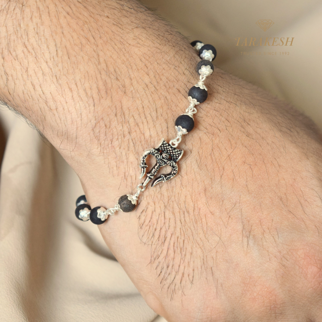 Karungali-Trishul Silver Bracelet: Sacred Connection