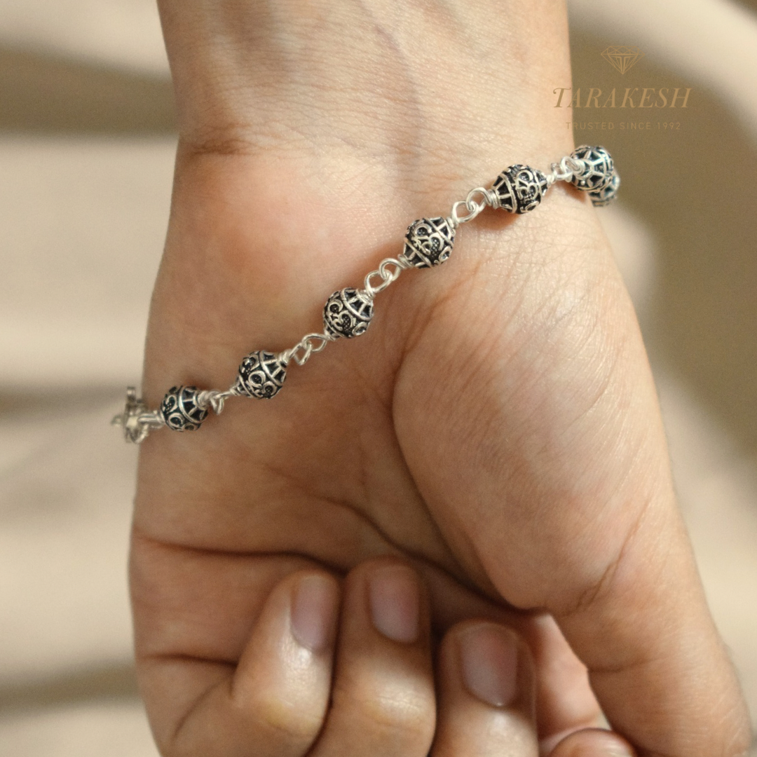 Shiva Pure Silver Bracelet: Omkar Edition