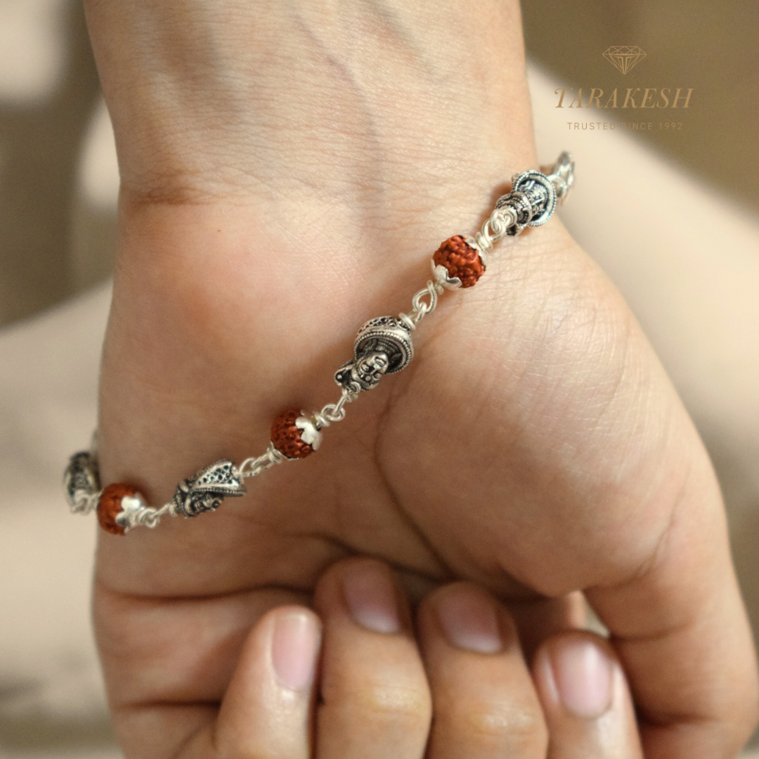 Pure Silver Rudraksha Bracelet: Shiva Edition