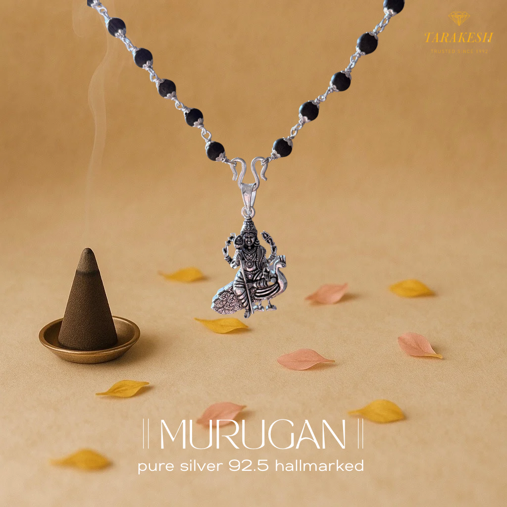 Murugan Pure Silver Pendant: Kartikeya Edition