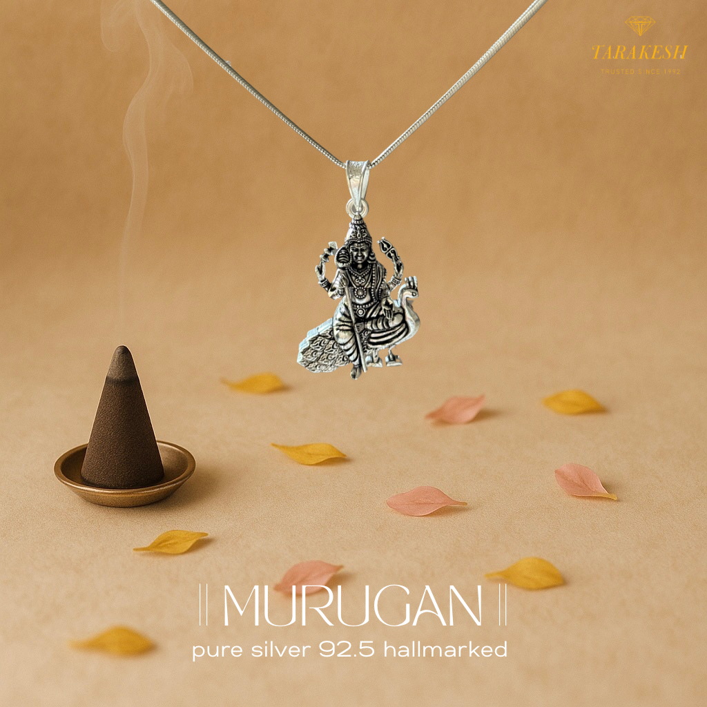Murugan Pure Silver Pendant: Kartikeya Edition