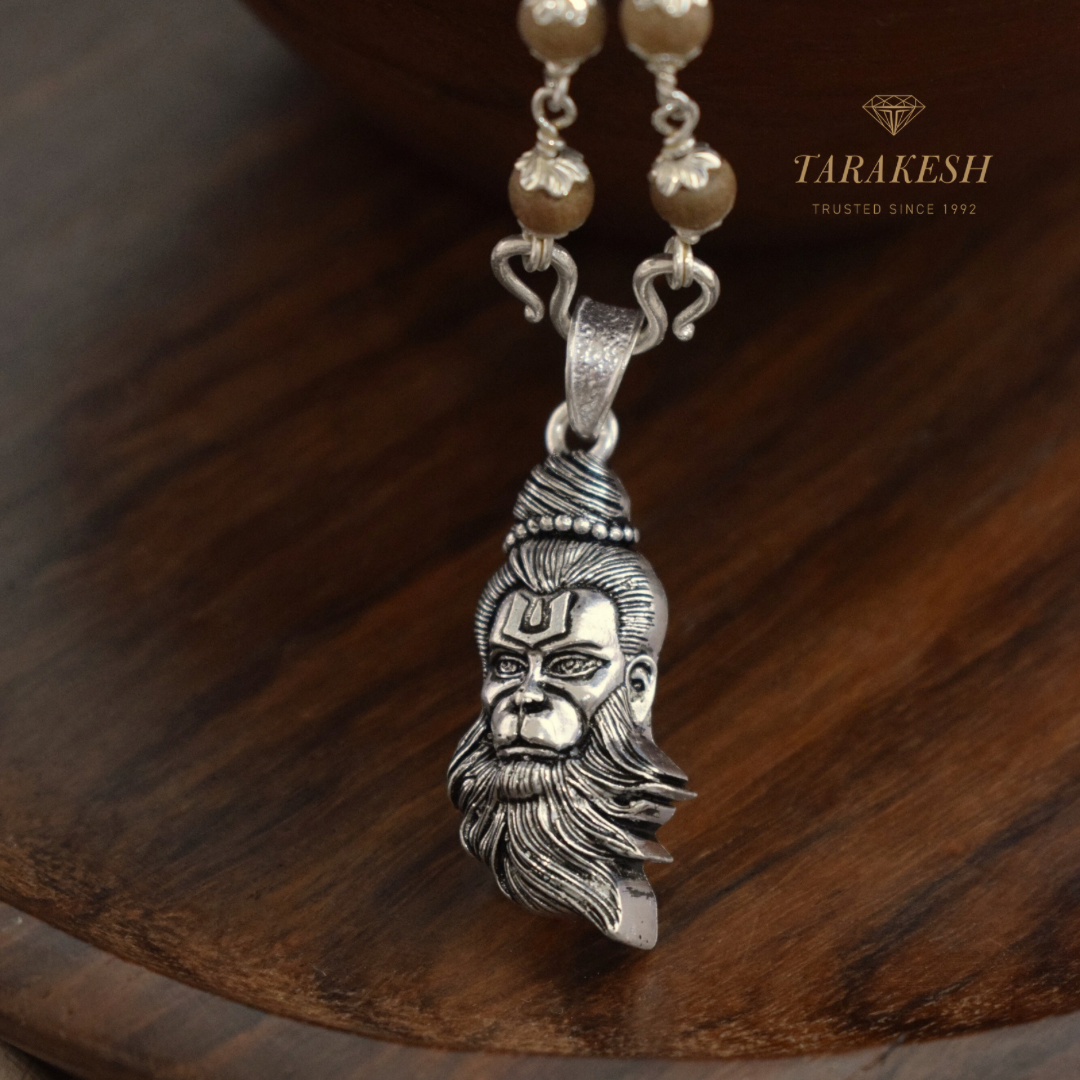 Hanuman Pure Silver Pendant: Bajrang Edition