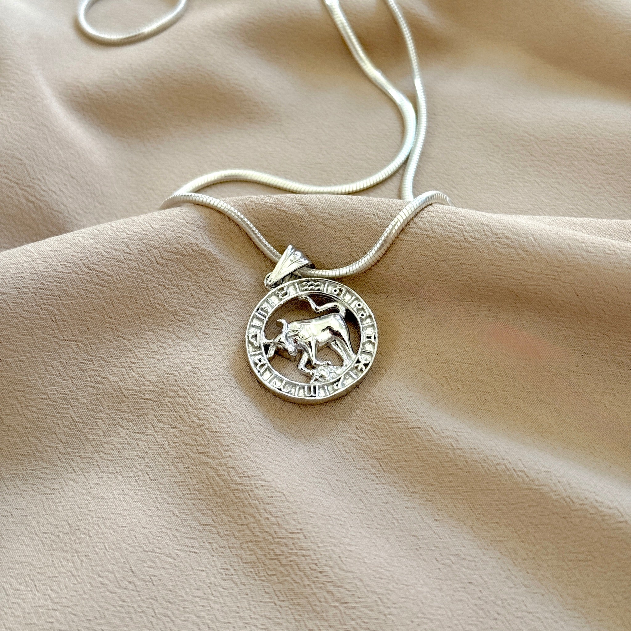 Taurus Pure Silver Pendant: Mystic Edition