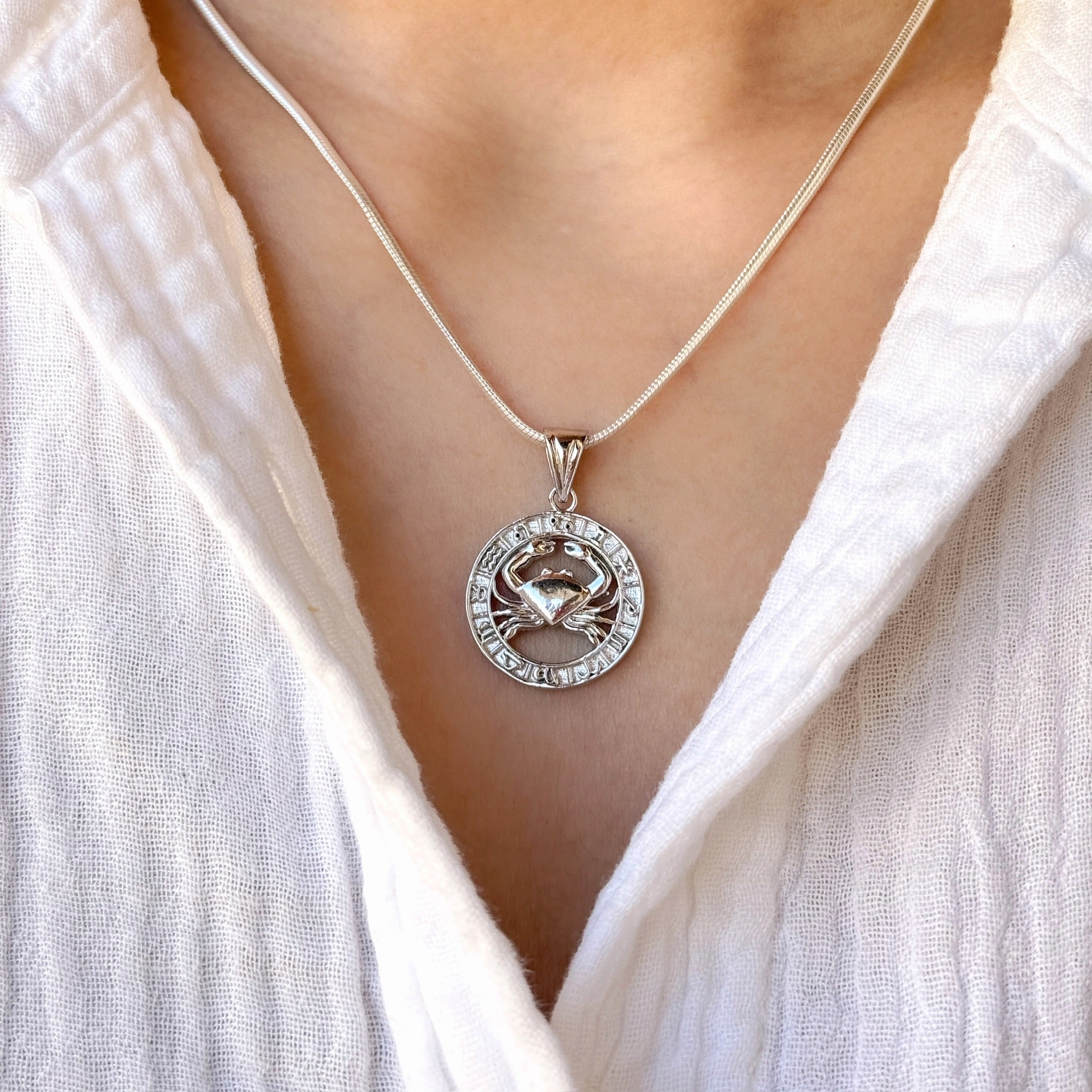 Cancer Pure Silver Pendant: Mystic Edition