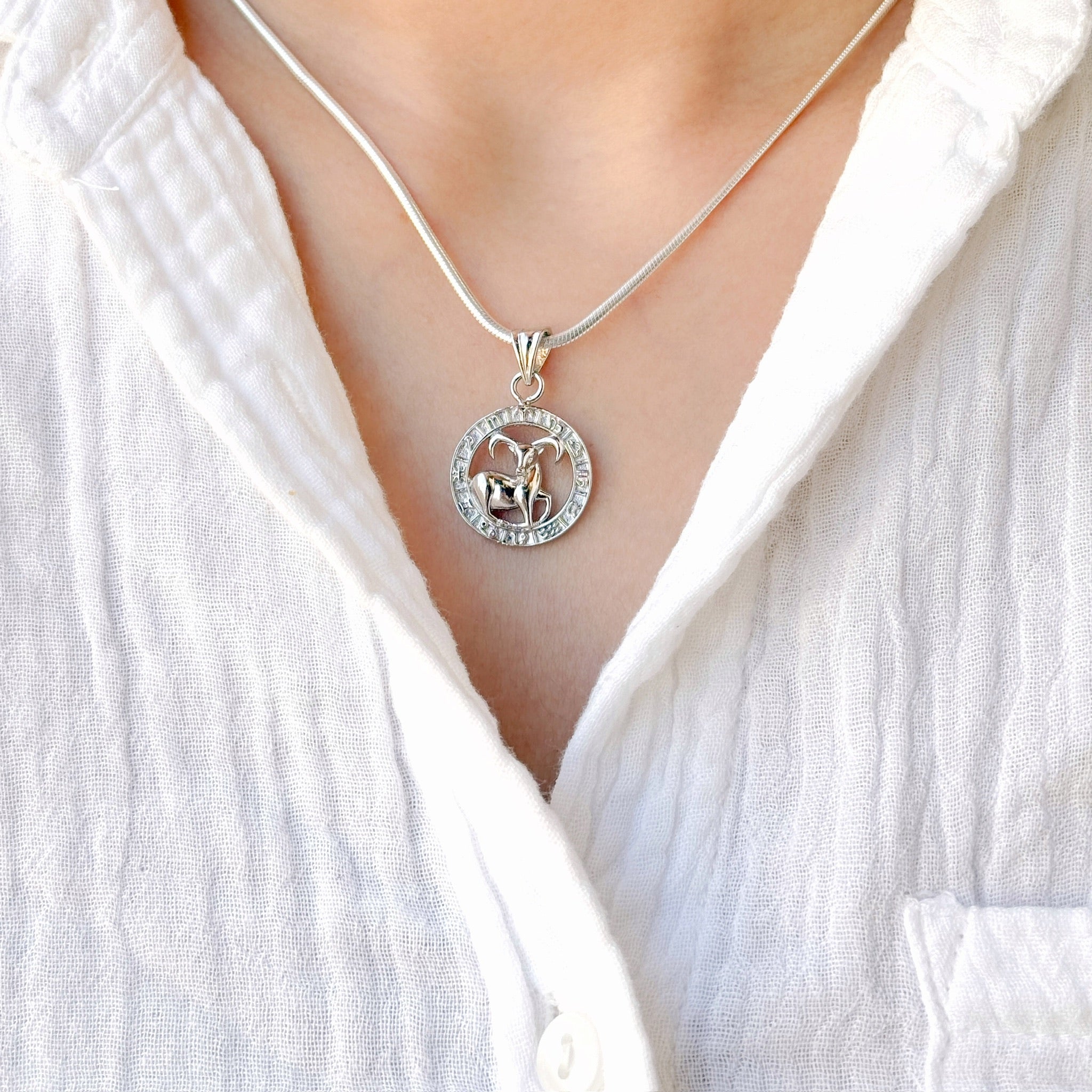 Aries Pure Silver Pendant: Mystic Edition