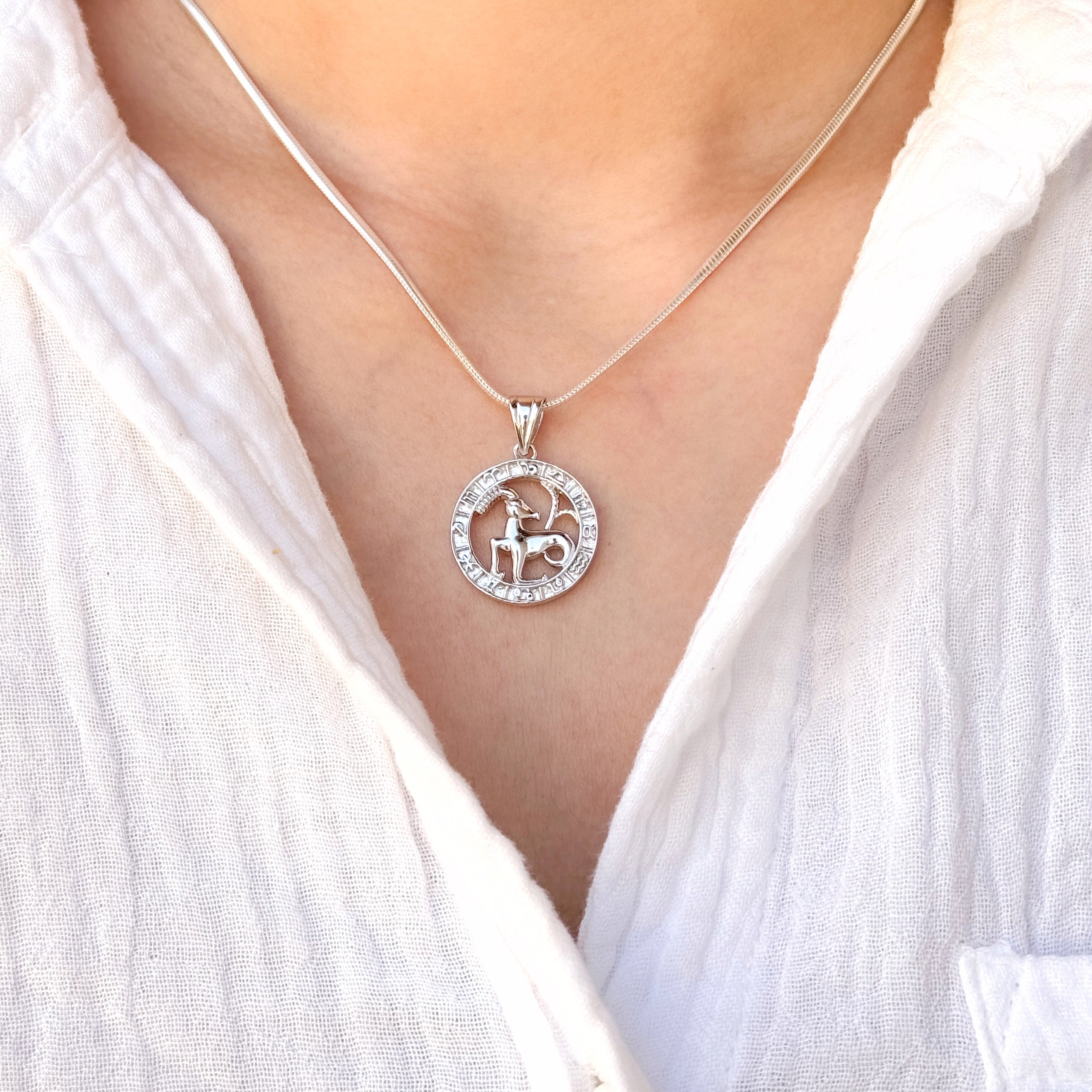 Capricorn Pure Silver Pendant: Mystic Edition