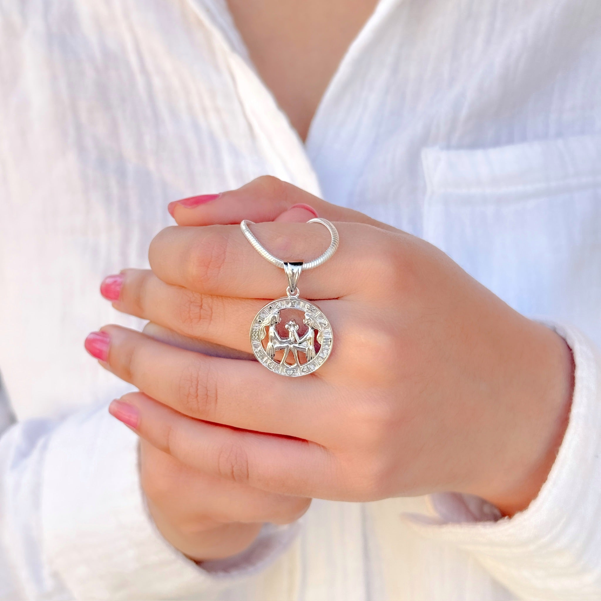 Gemini Pure Silver Pendant: Mystic Edition