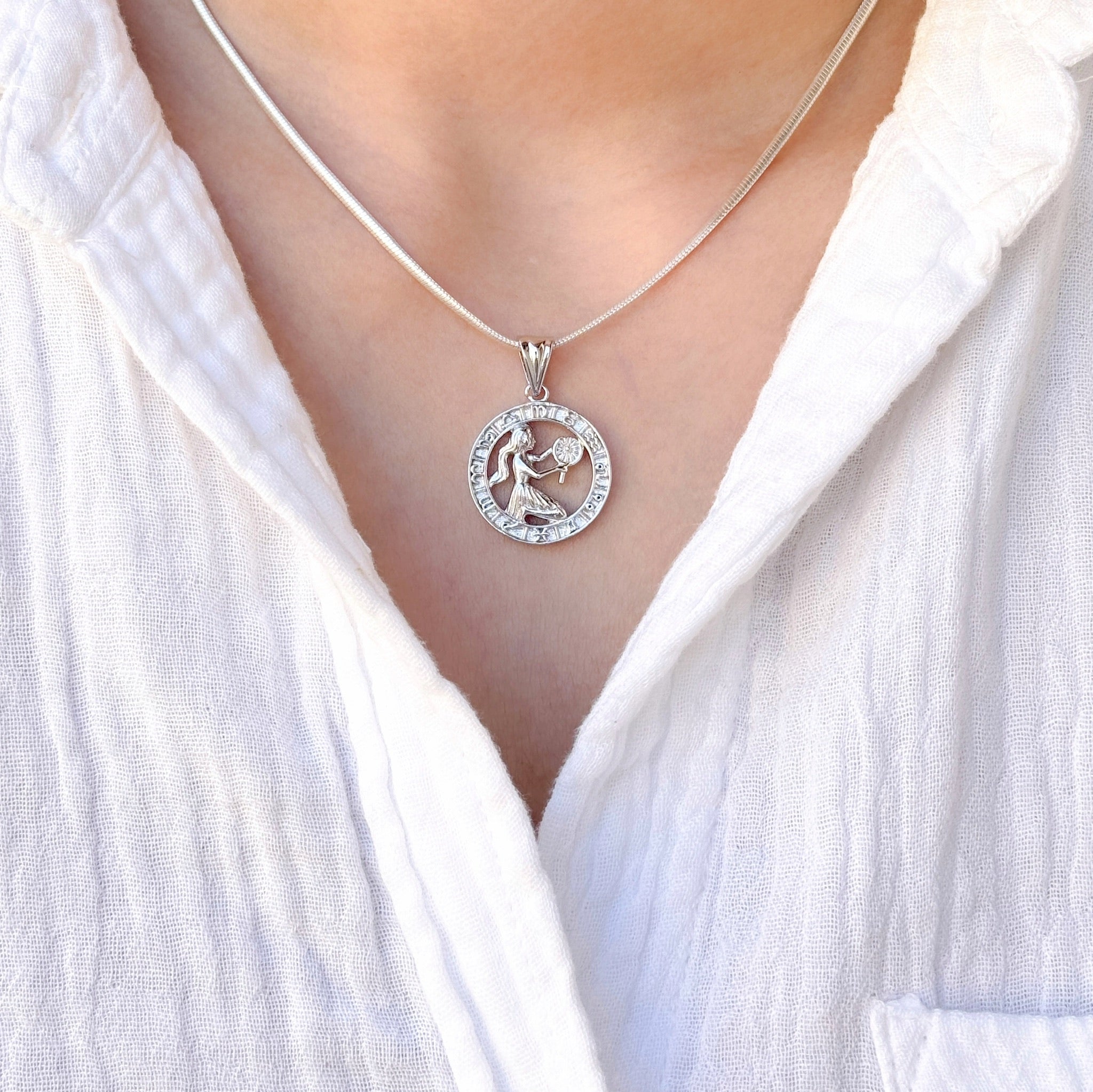 Virgo Pure Silver Pendant: Mystic Edition