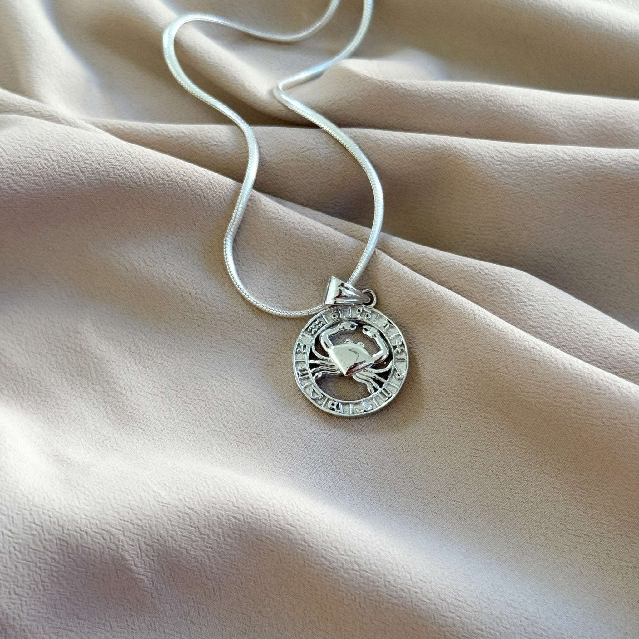 Cancer Pure Silver Pendant: Mystic Edition