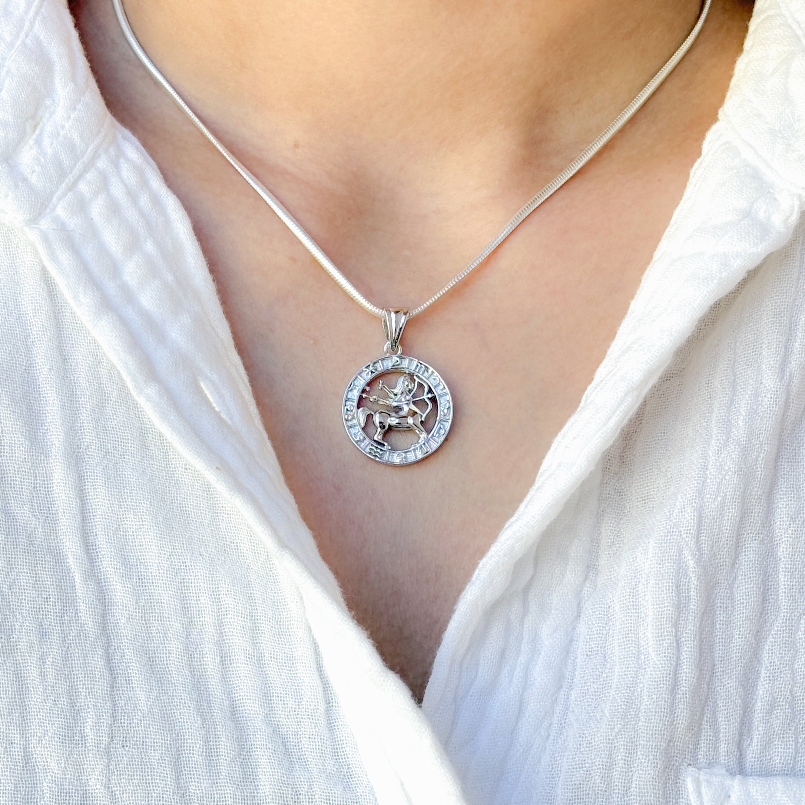 Sagittarius Pure Silver Pendant: Mystic Edition