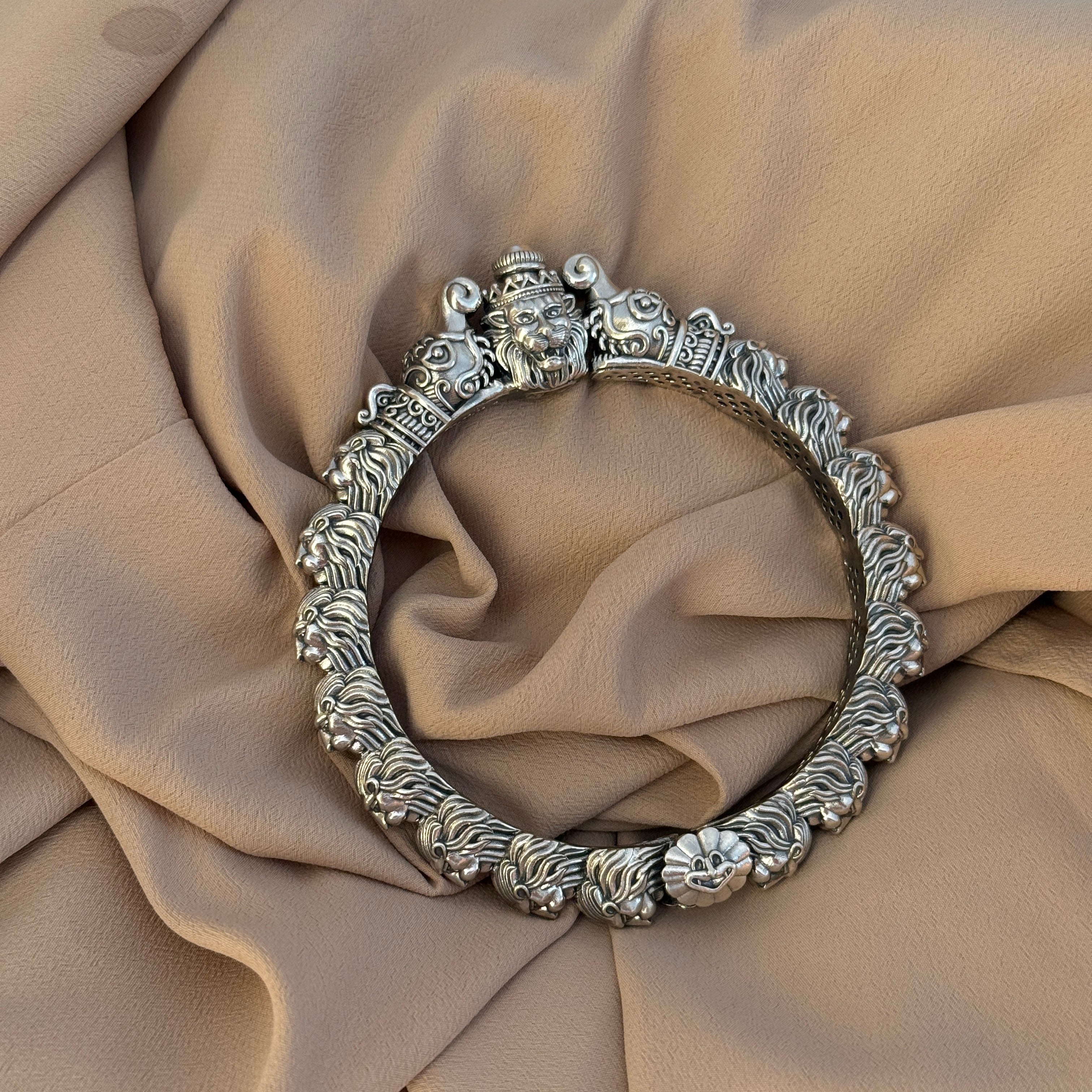 Lion Bracelet Pure Silver: Narasimha Edition