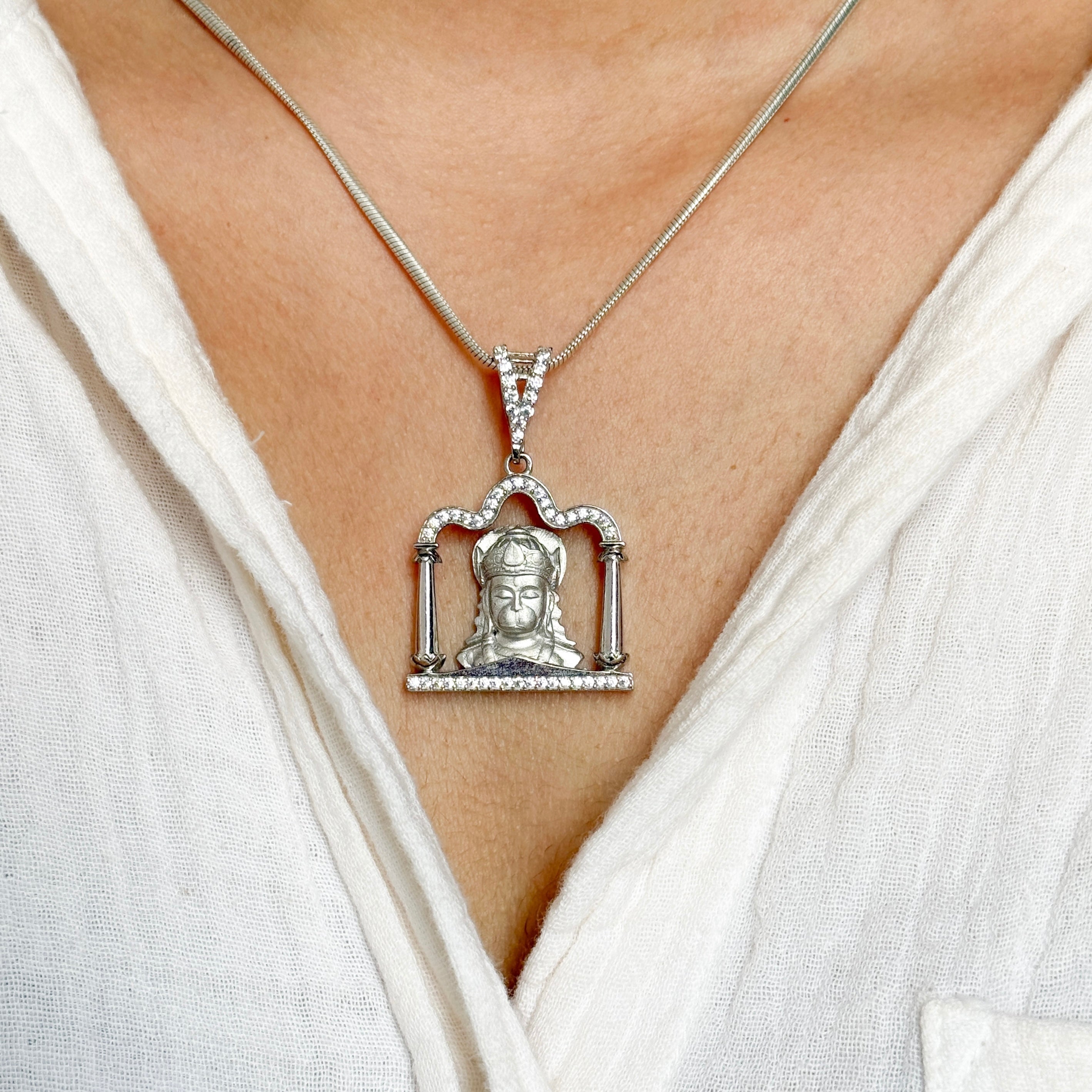 Hanuman Pure Silver Pendant: Anjaneya Edition