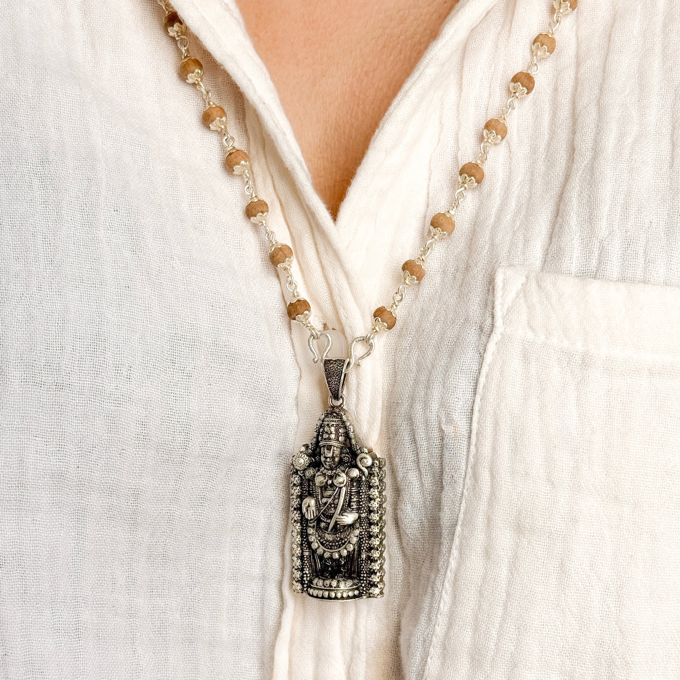 Venkateshwara Pure Silver Pendant: Balaji Edition