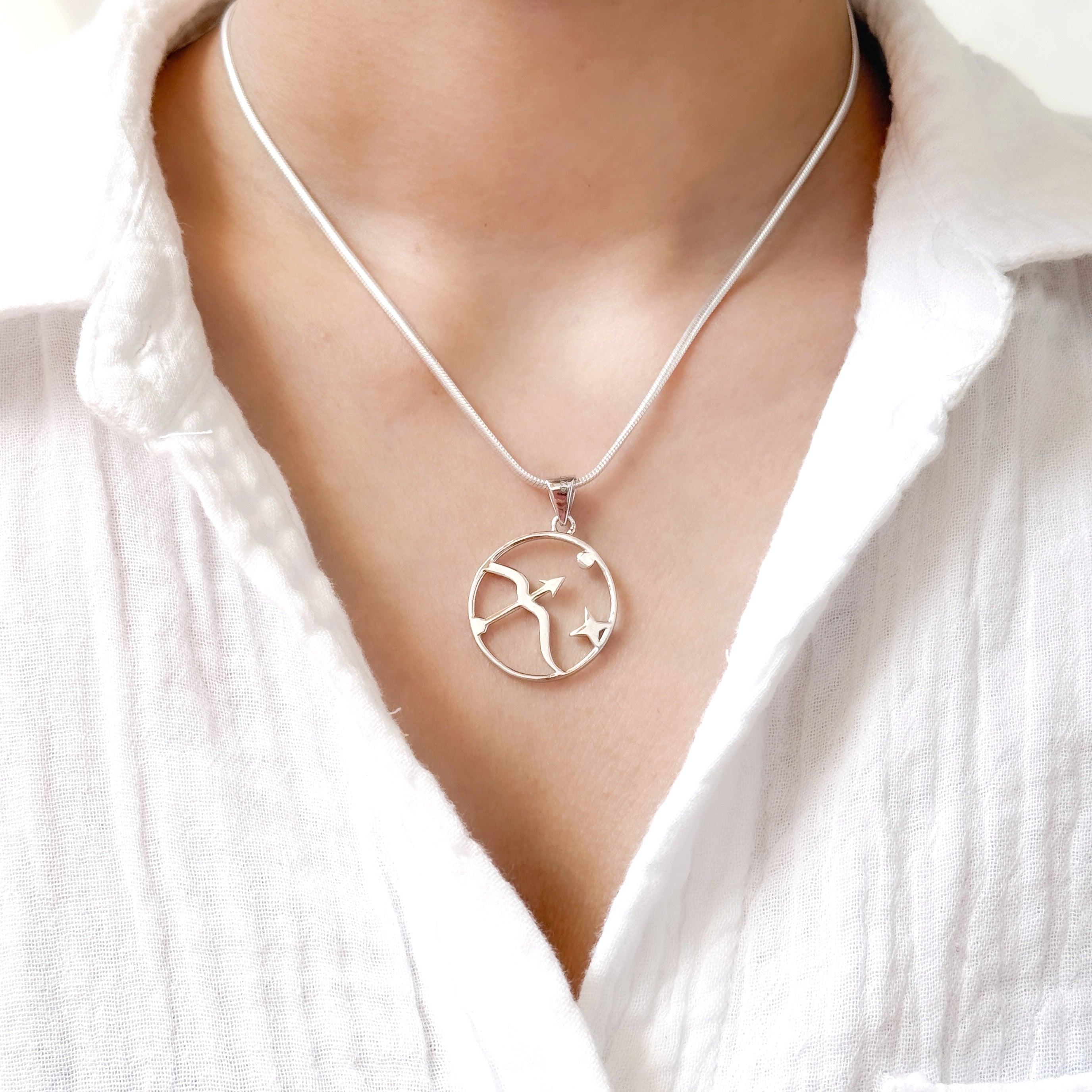Sagittarius Pure Silver Pendant: Cosmic Edition