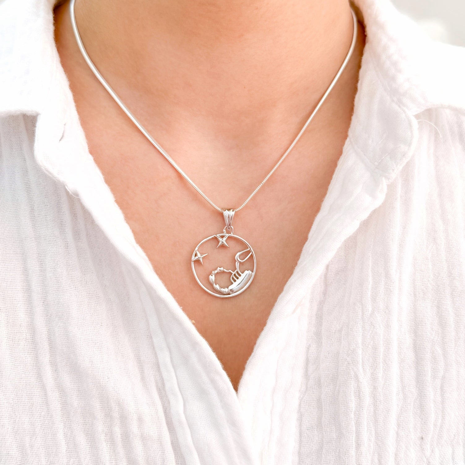 Scorpio Pure Silver Pendant: Cosmic Edition