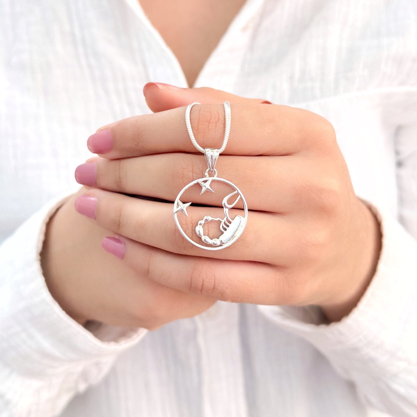 Scorpio Pure Silver Pendant: Cosmic Edition