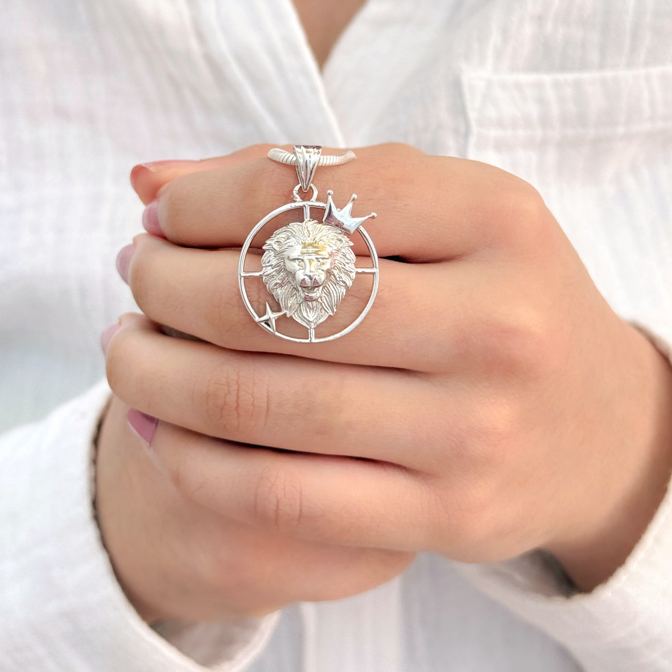 Leo Pure Silver Pendant: Cosmic Edition