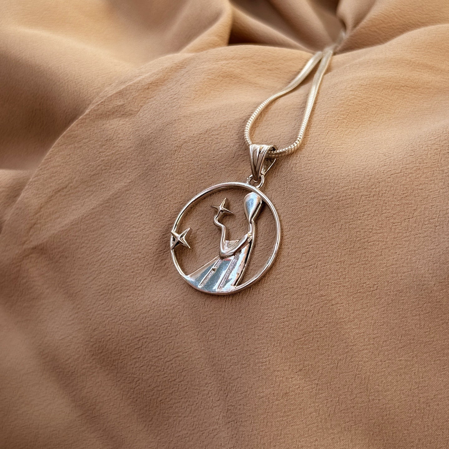 Virgo Pure Silver Pendant: Cosmic Edition