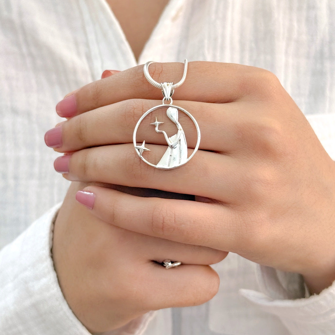 Virgo Pure Silver Pendant: Cosmic Edition