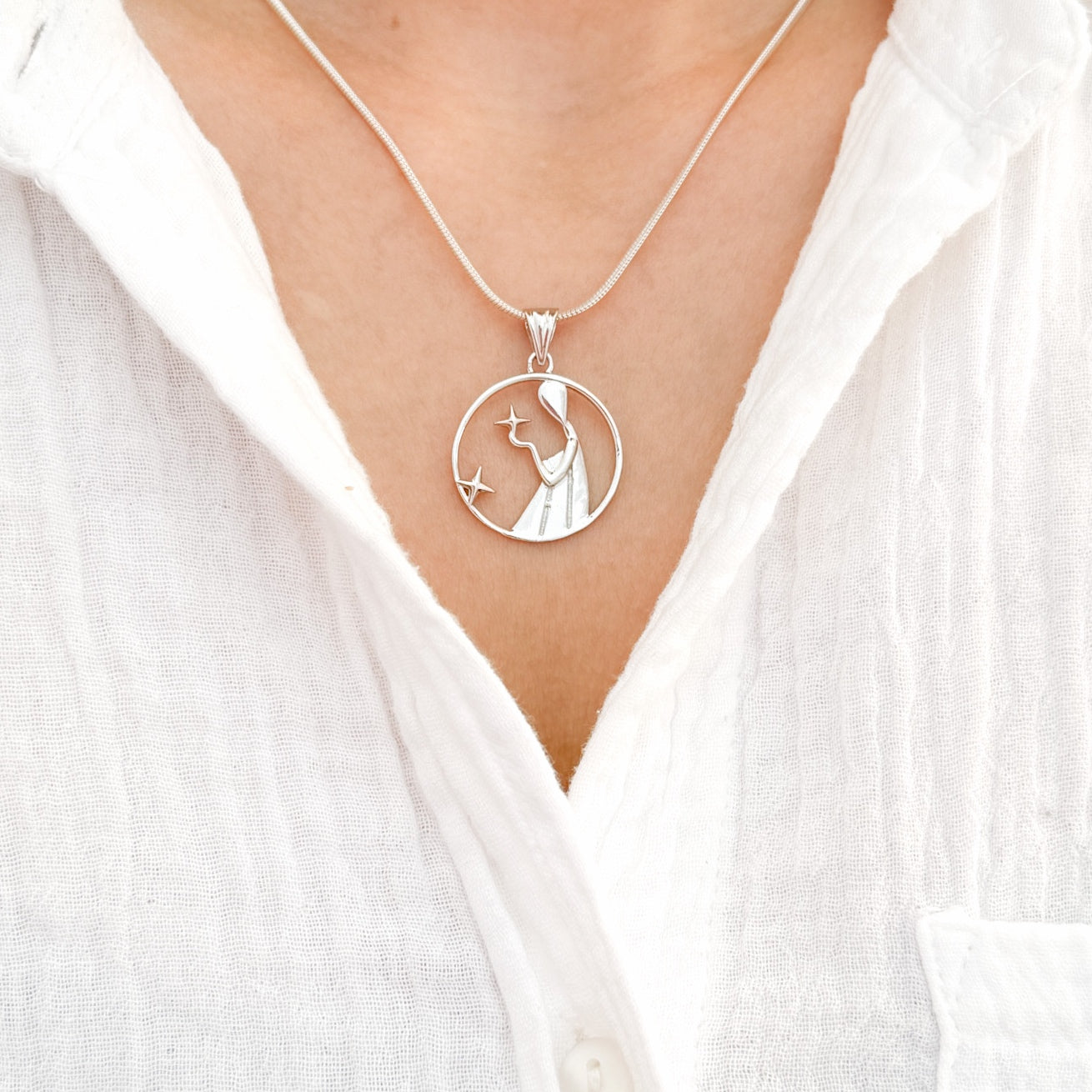 Virgo Pure Silver Pendant: Cosmic Edition