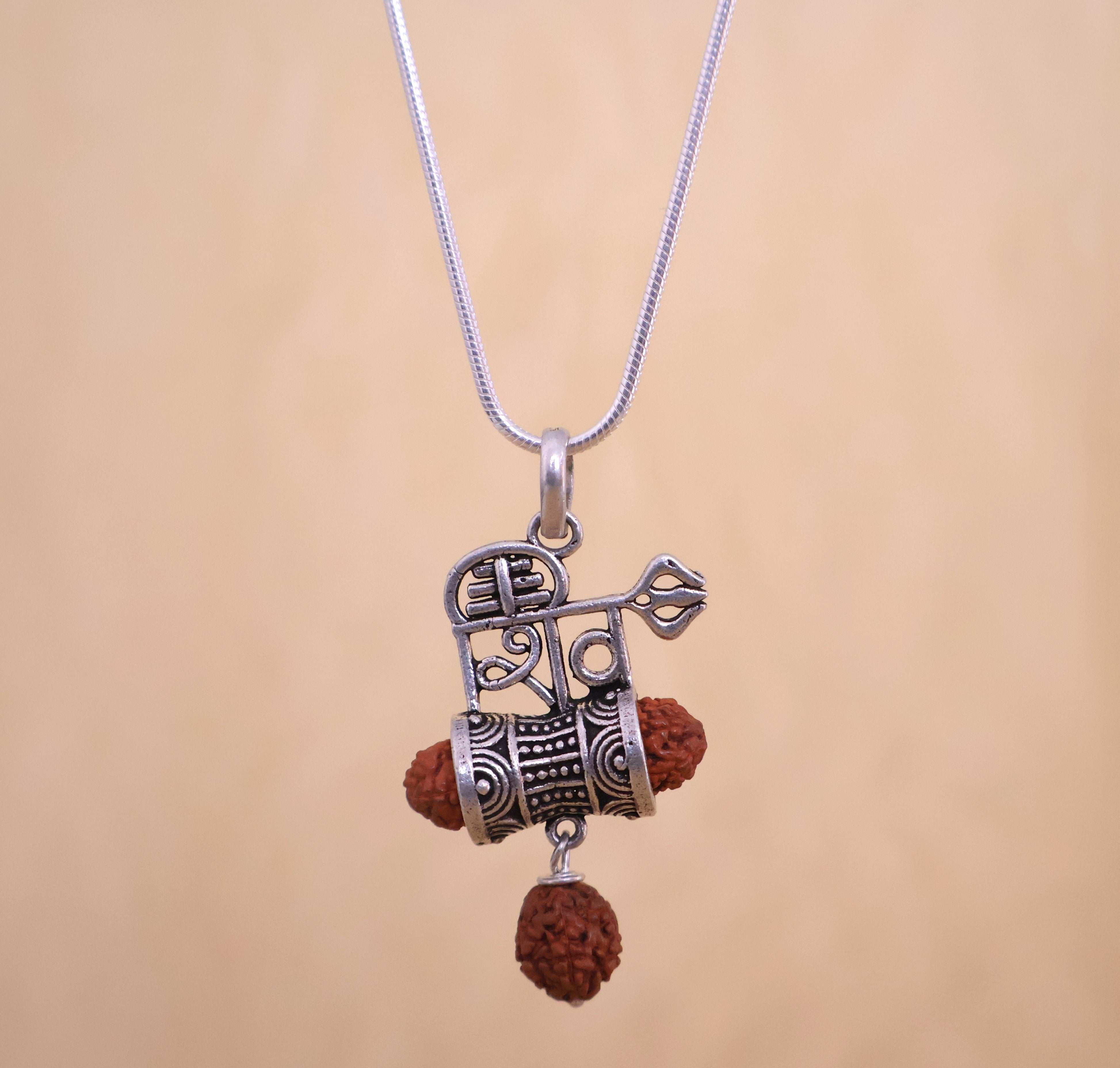 Rudraksha Pure Silver Shiva Pendent