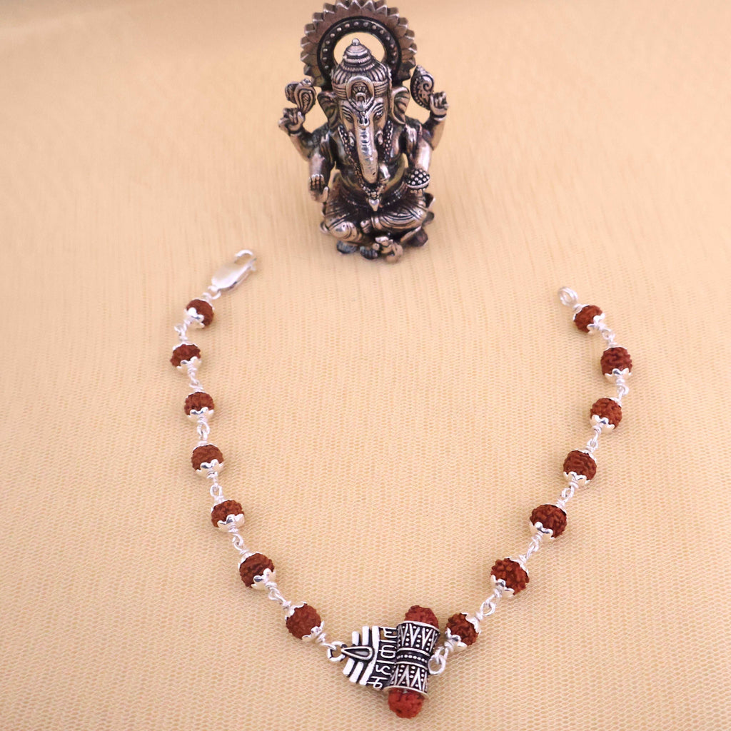 Gold Plated Rudraksh Mahakal Bracelet-VOJ413 main image 0
