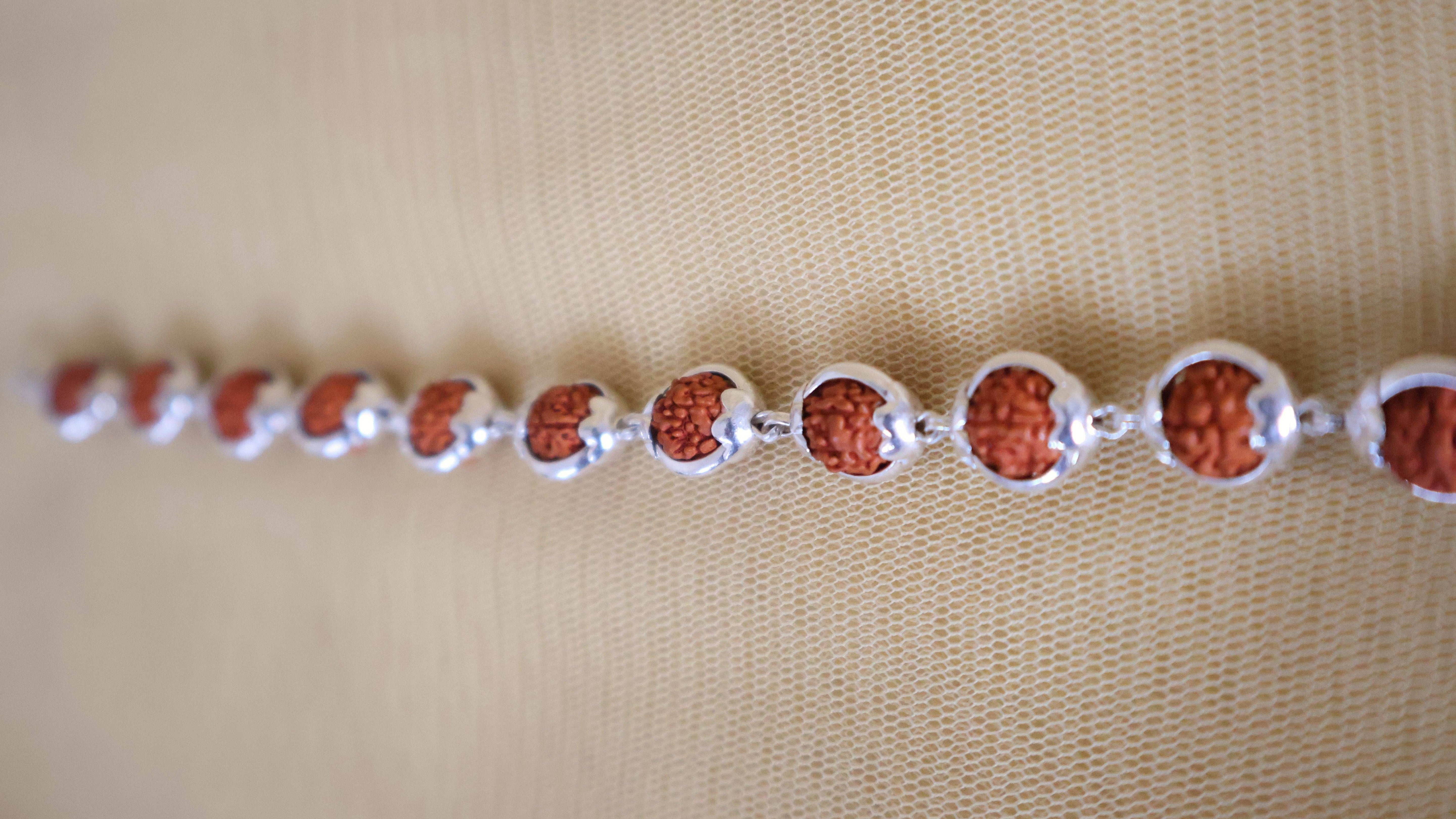 Rudraksha Silver Cap Bracelet: Sacred Connection
