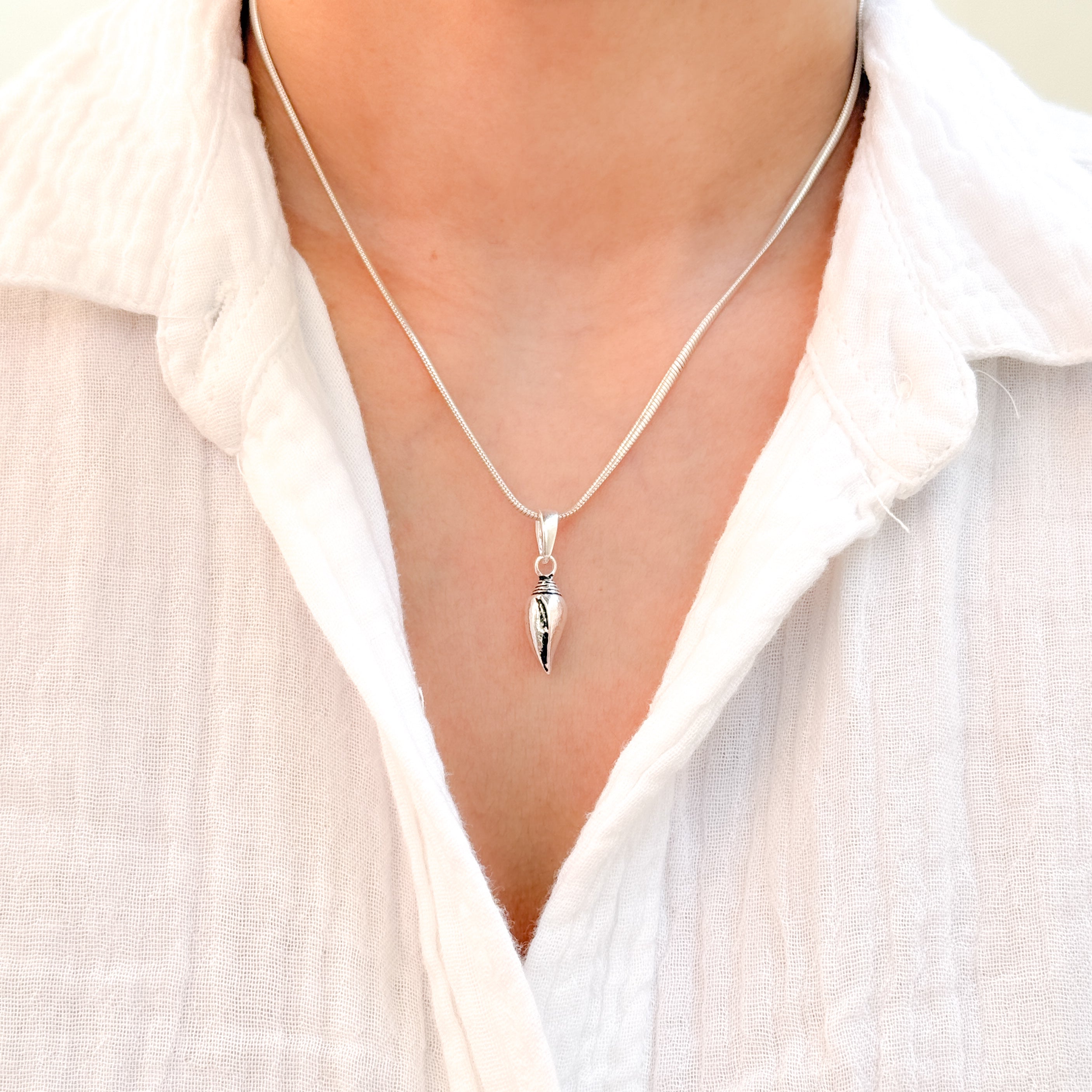 Shankh Pure Silver Pendant