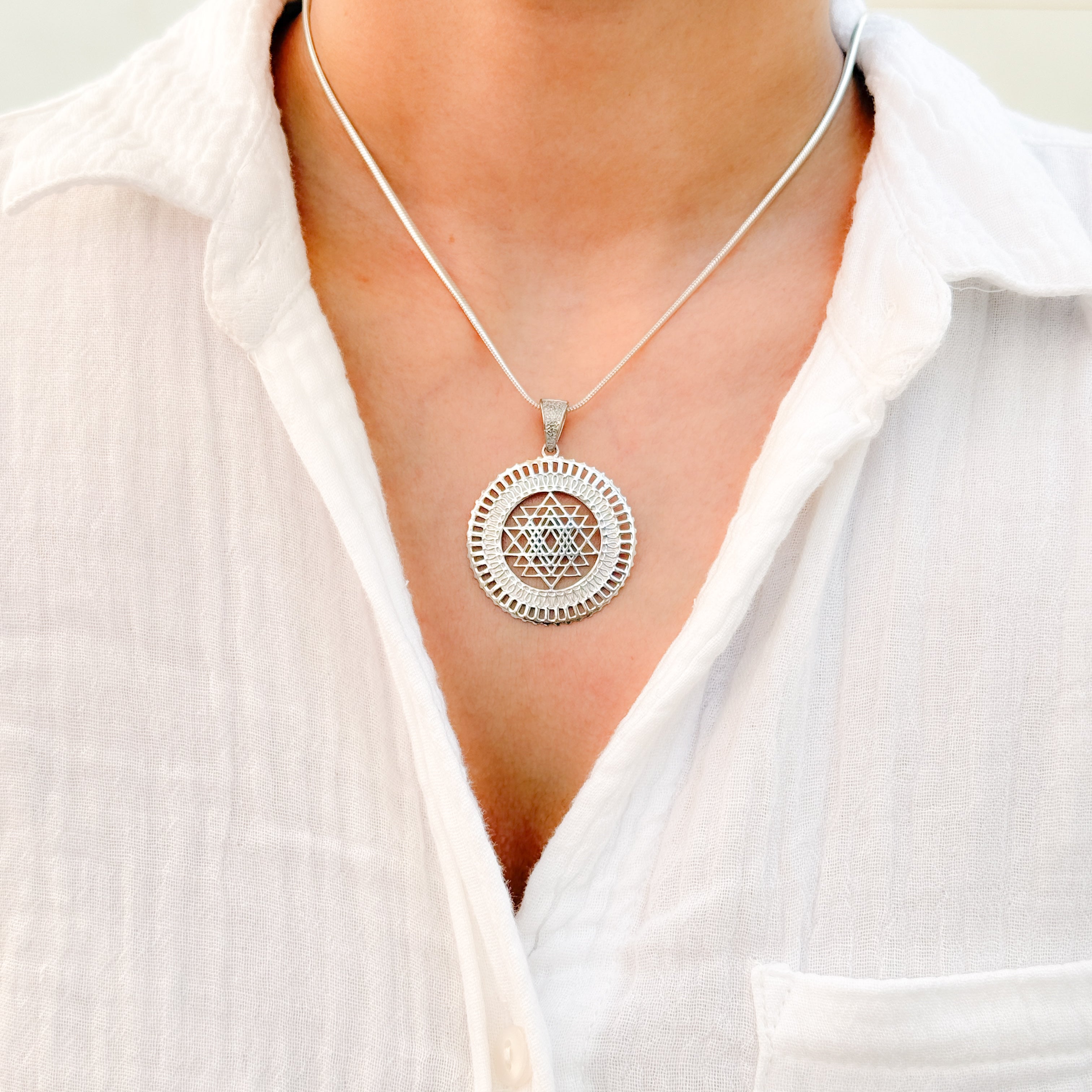 Shree Yantra Pure Silver Pendant