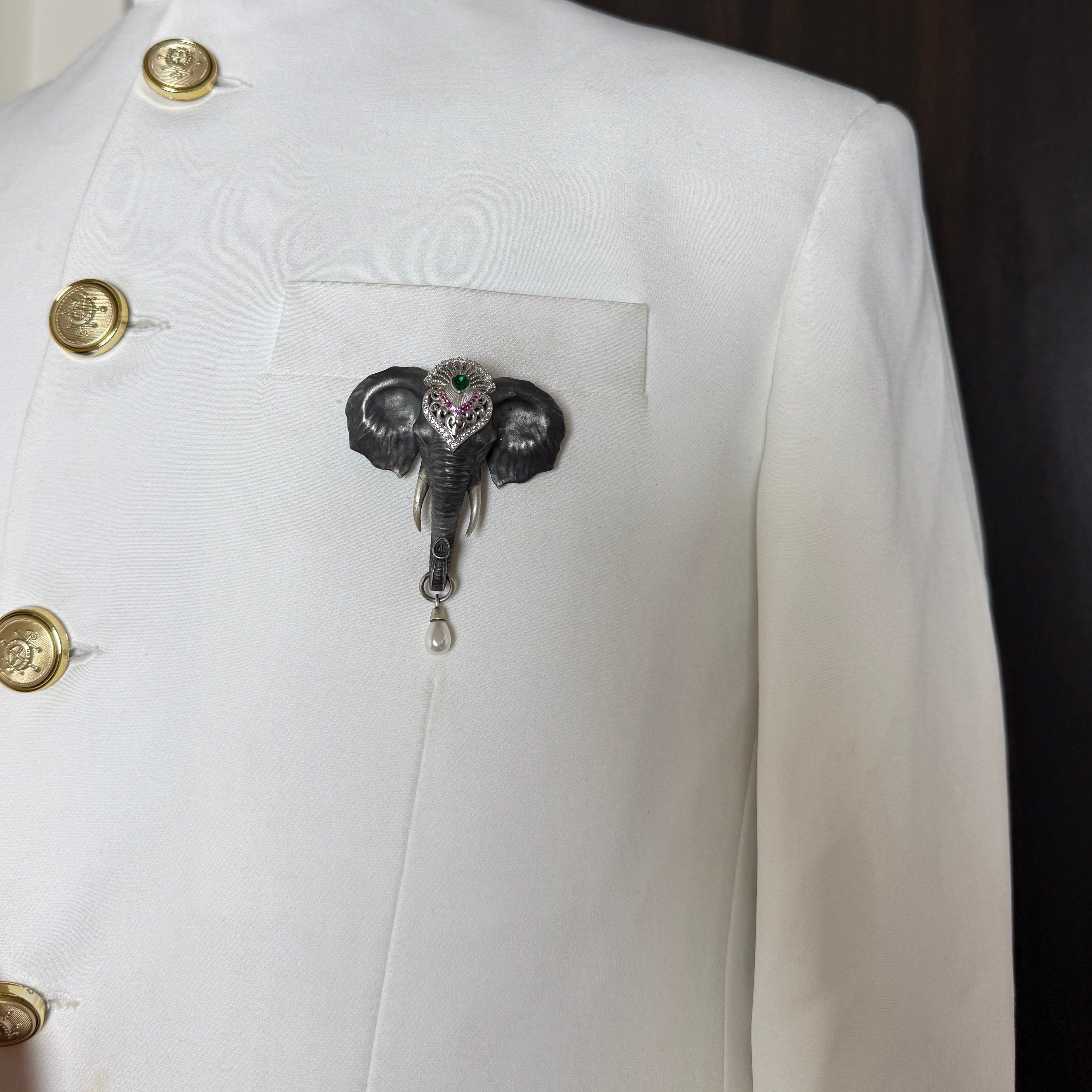 Elephant Pure Silver Brooch