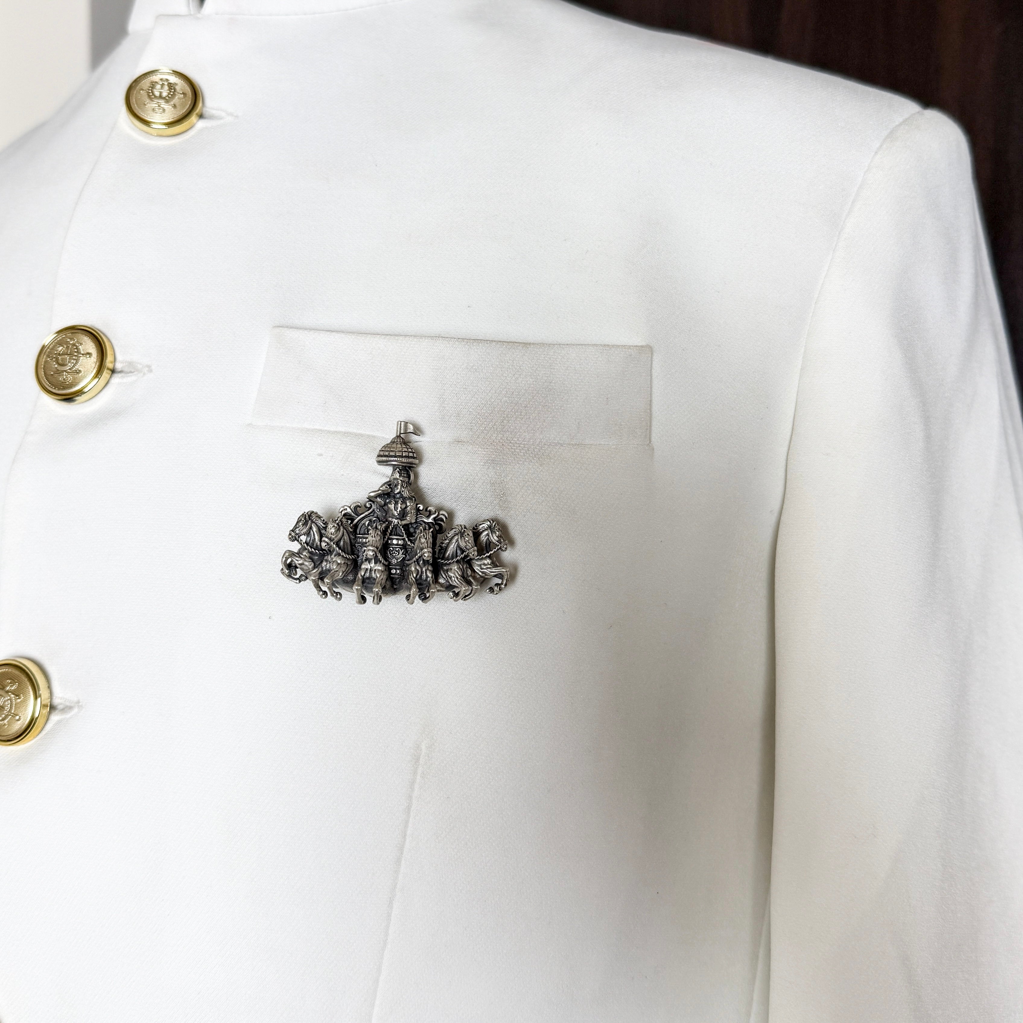 Pure Silver Krishna Brooch