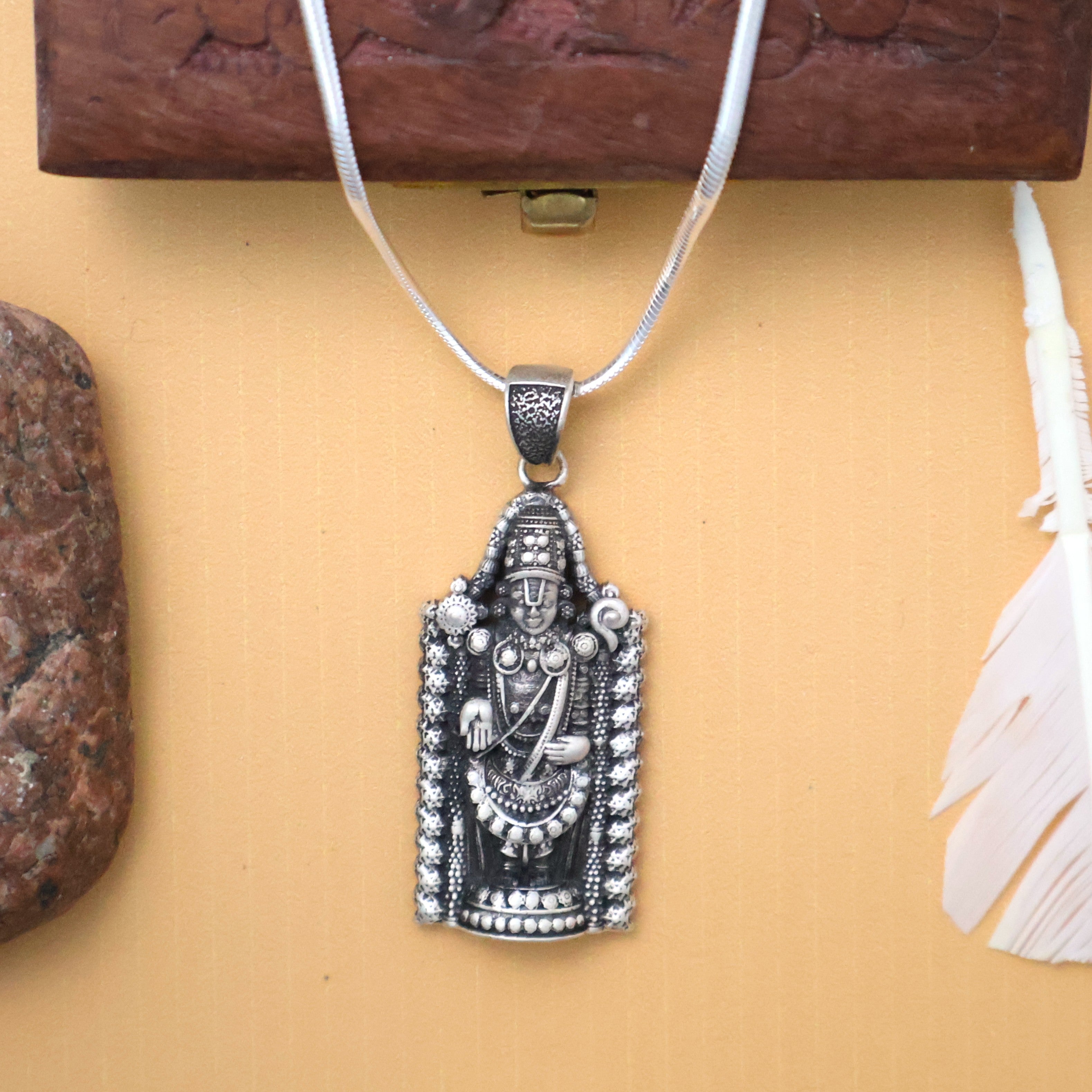 Venkateshwara Pure Silver Pendant: Balaji Edition
