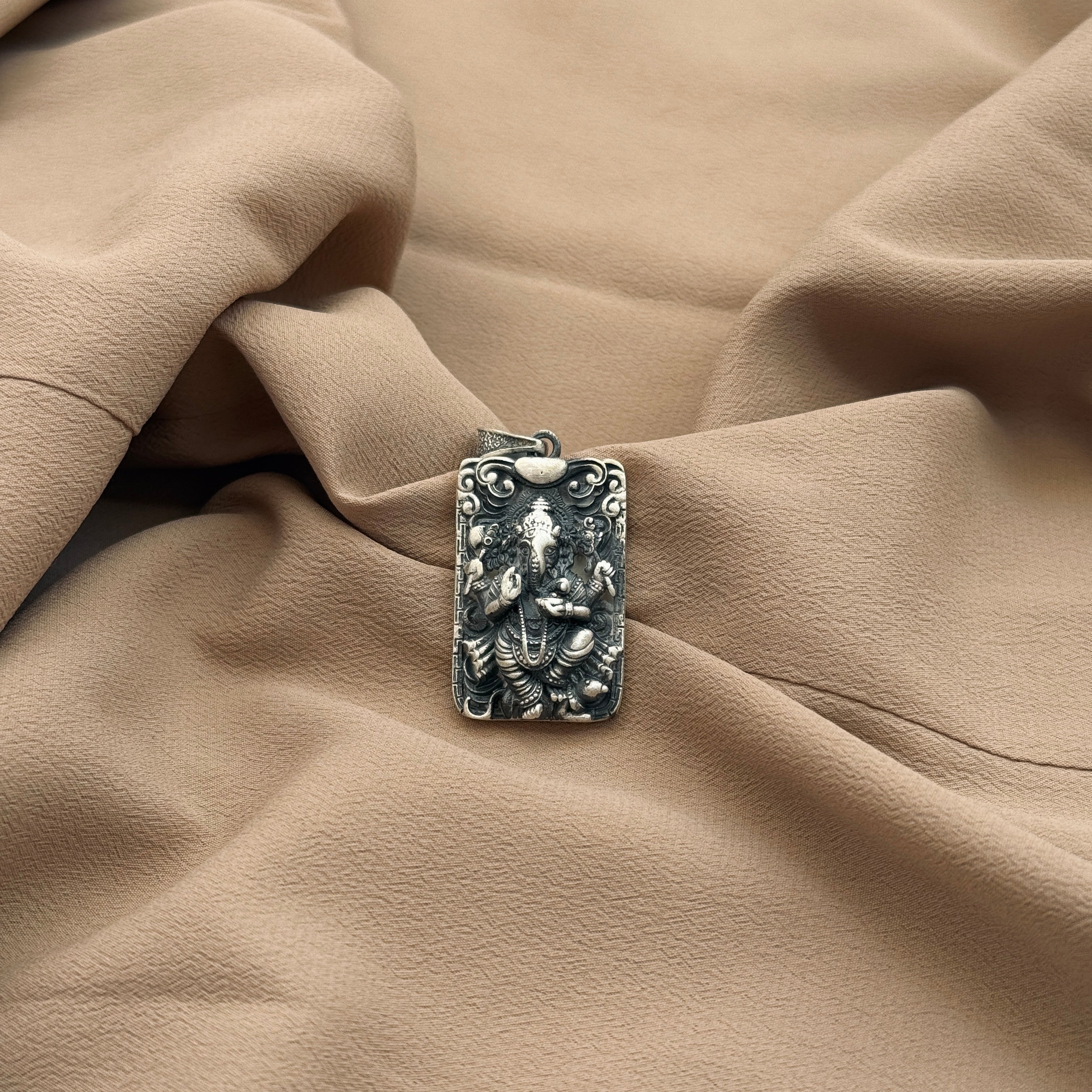 Ganesha Pure Silver Pendant: Vinayaka Edition