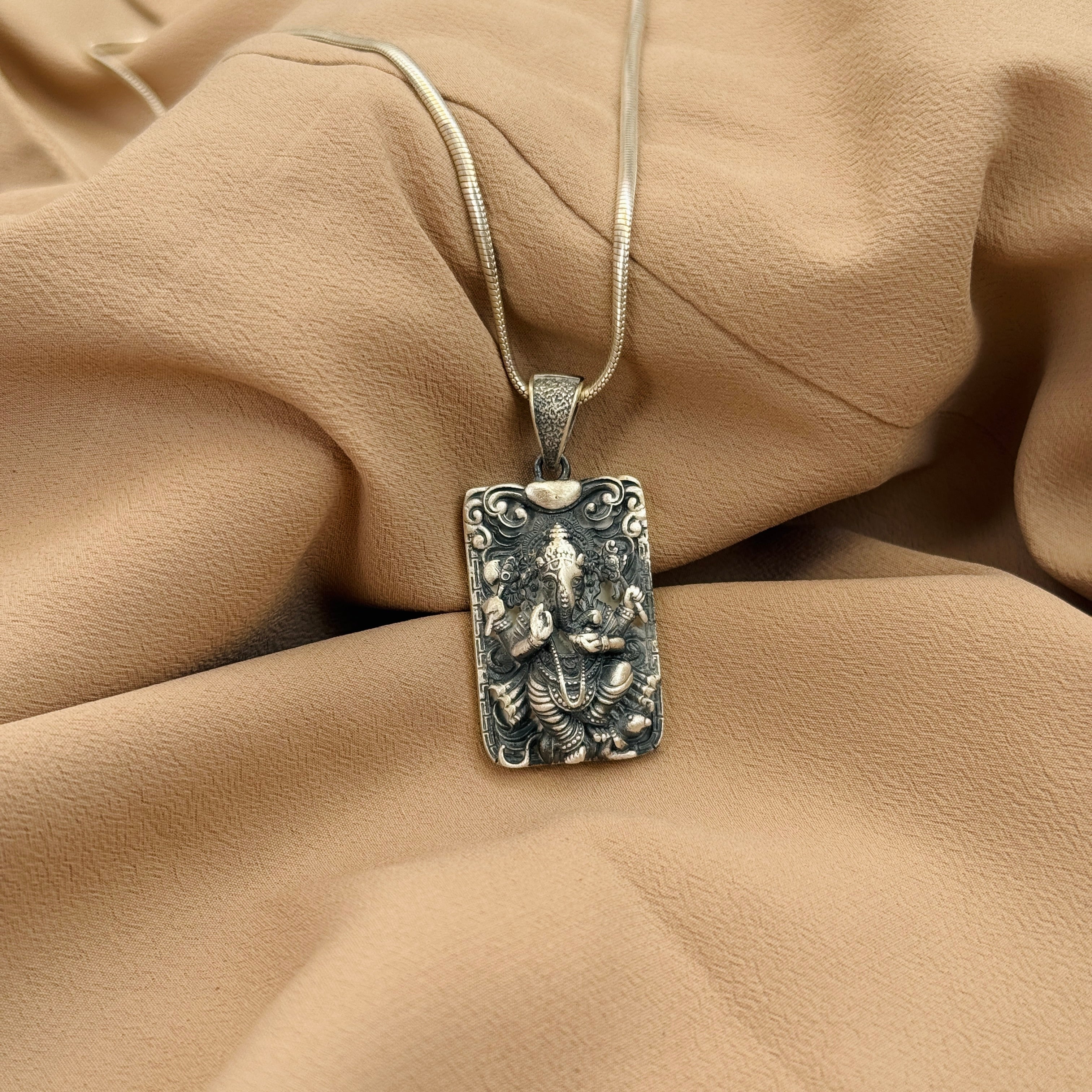 Ganesha Pure Silver Pendant: Vinayaka Edition