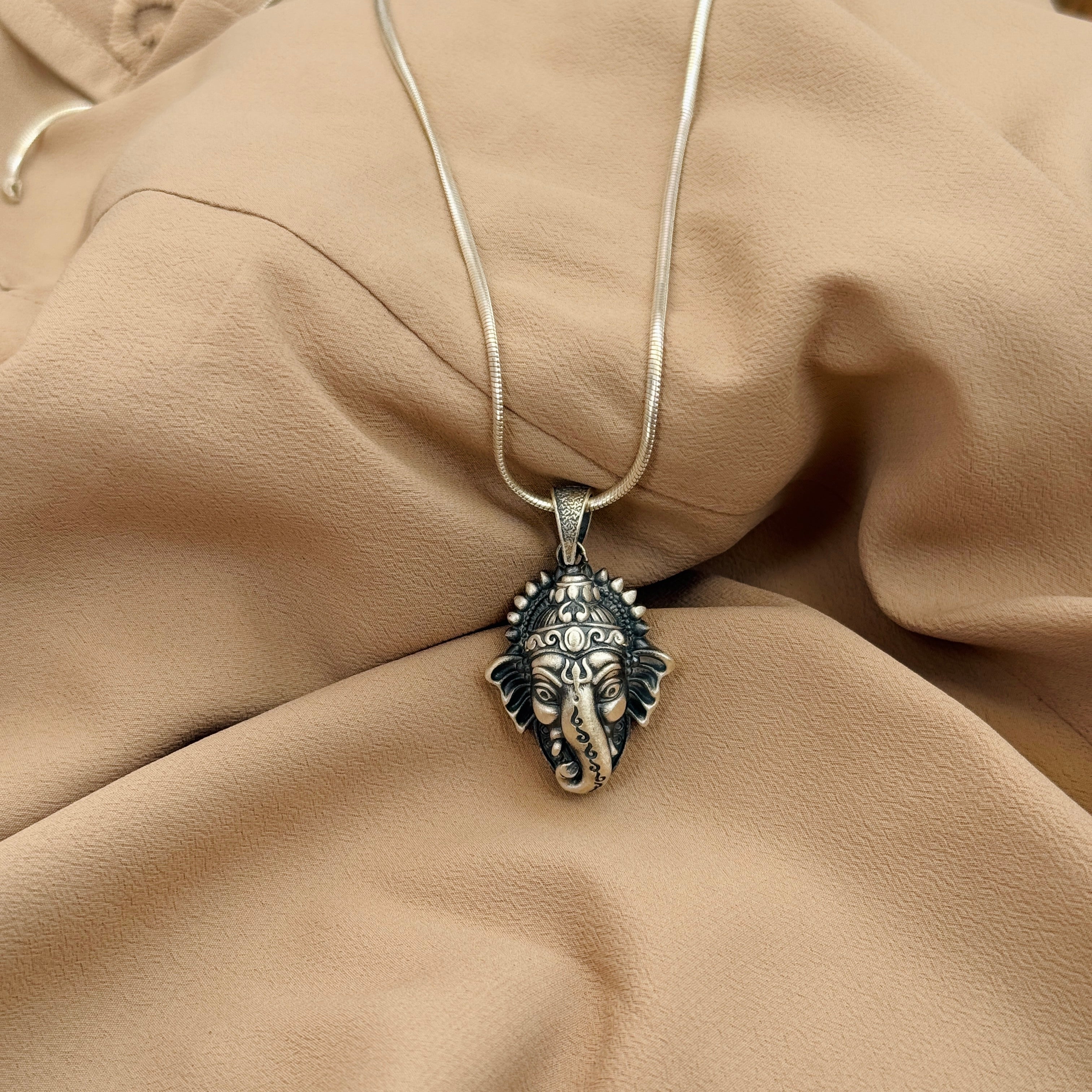 Ganesha Pure Silver Pendant: Swarupa Edition