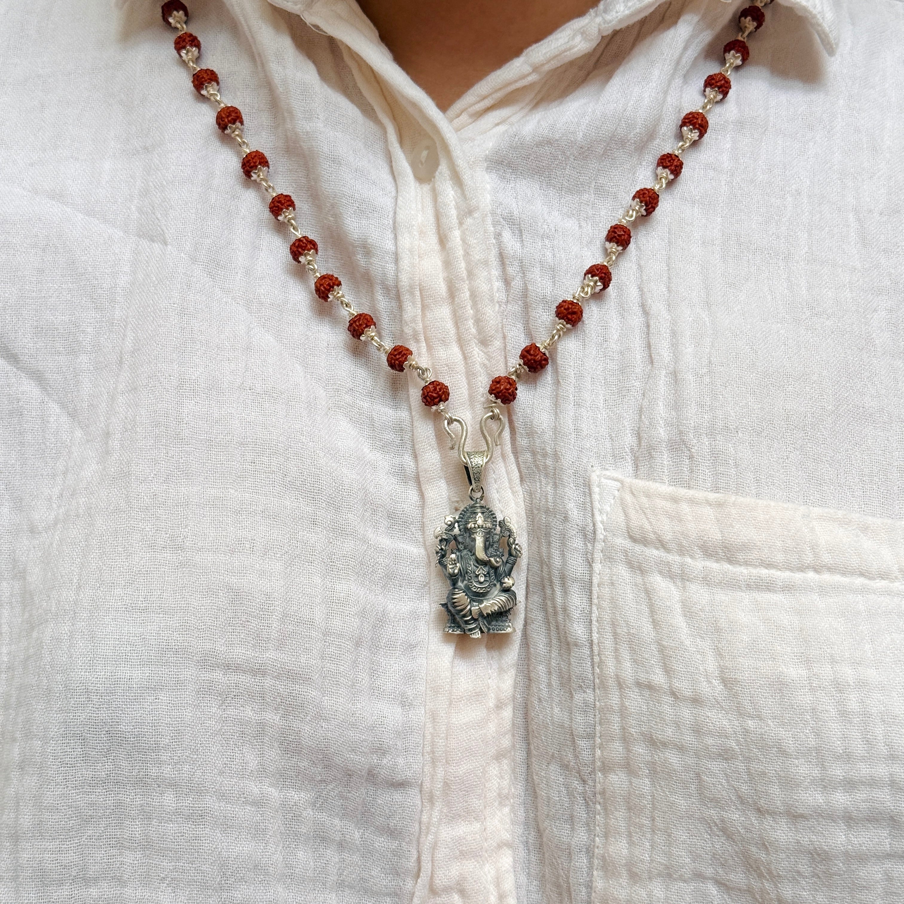 Ganesha Pure Silver Pendant: Gajanan Edition