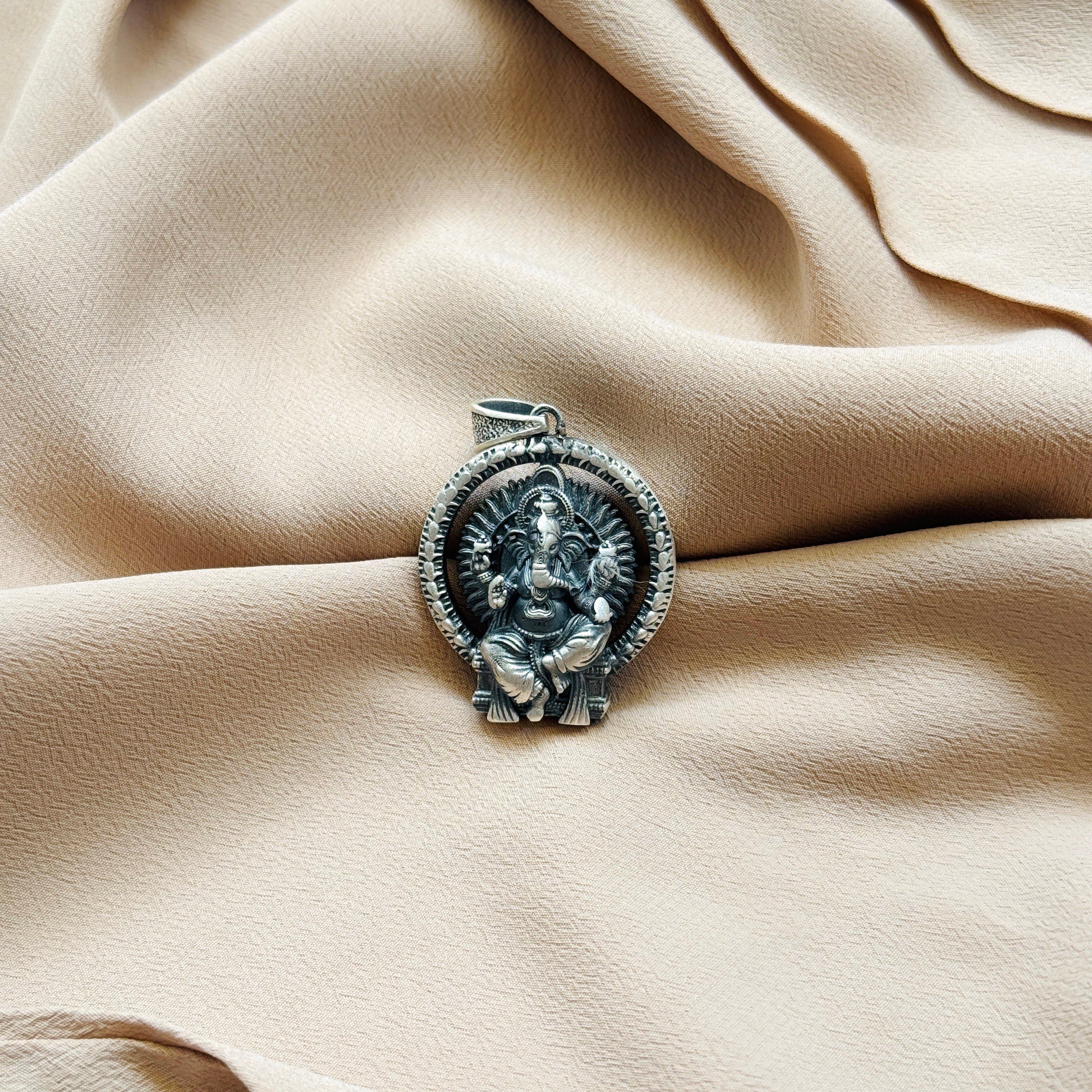 Ganesha Pure Silver Pendant: Mangalamurti Edition