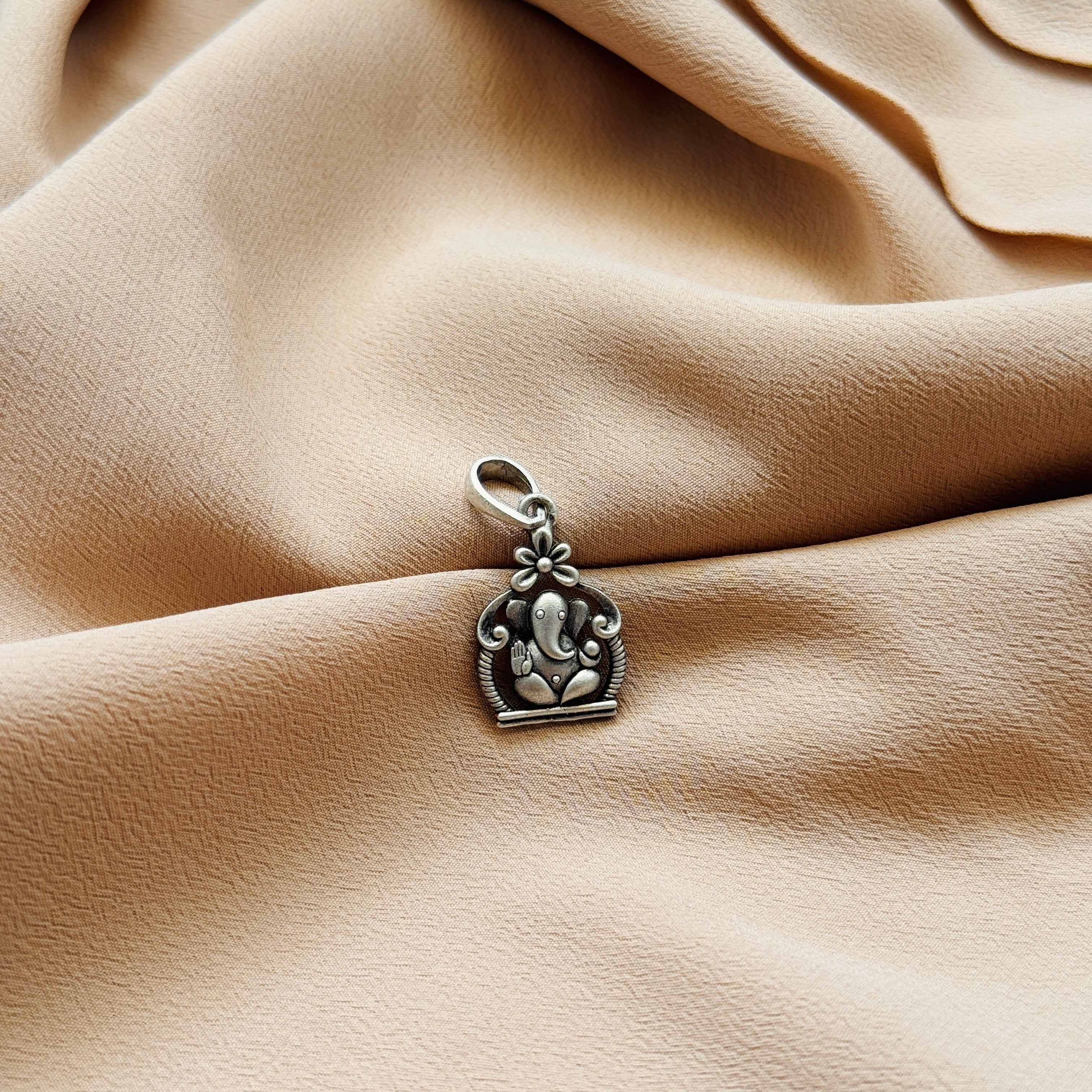Ganesha Pure Silver Pendant: Vakratunda Edition