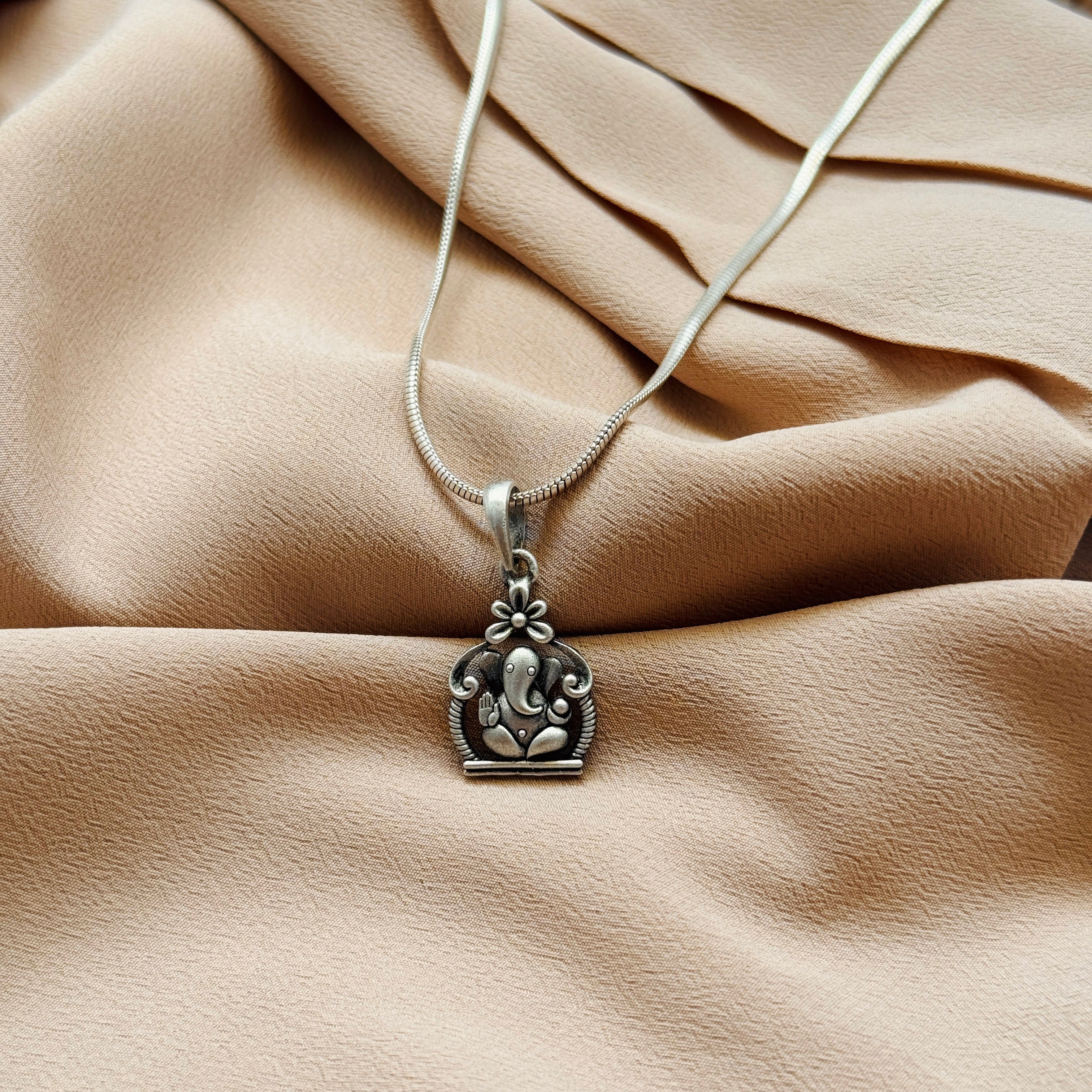 Ganesha Pure Silver Pendant: Vakratunda Edition