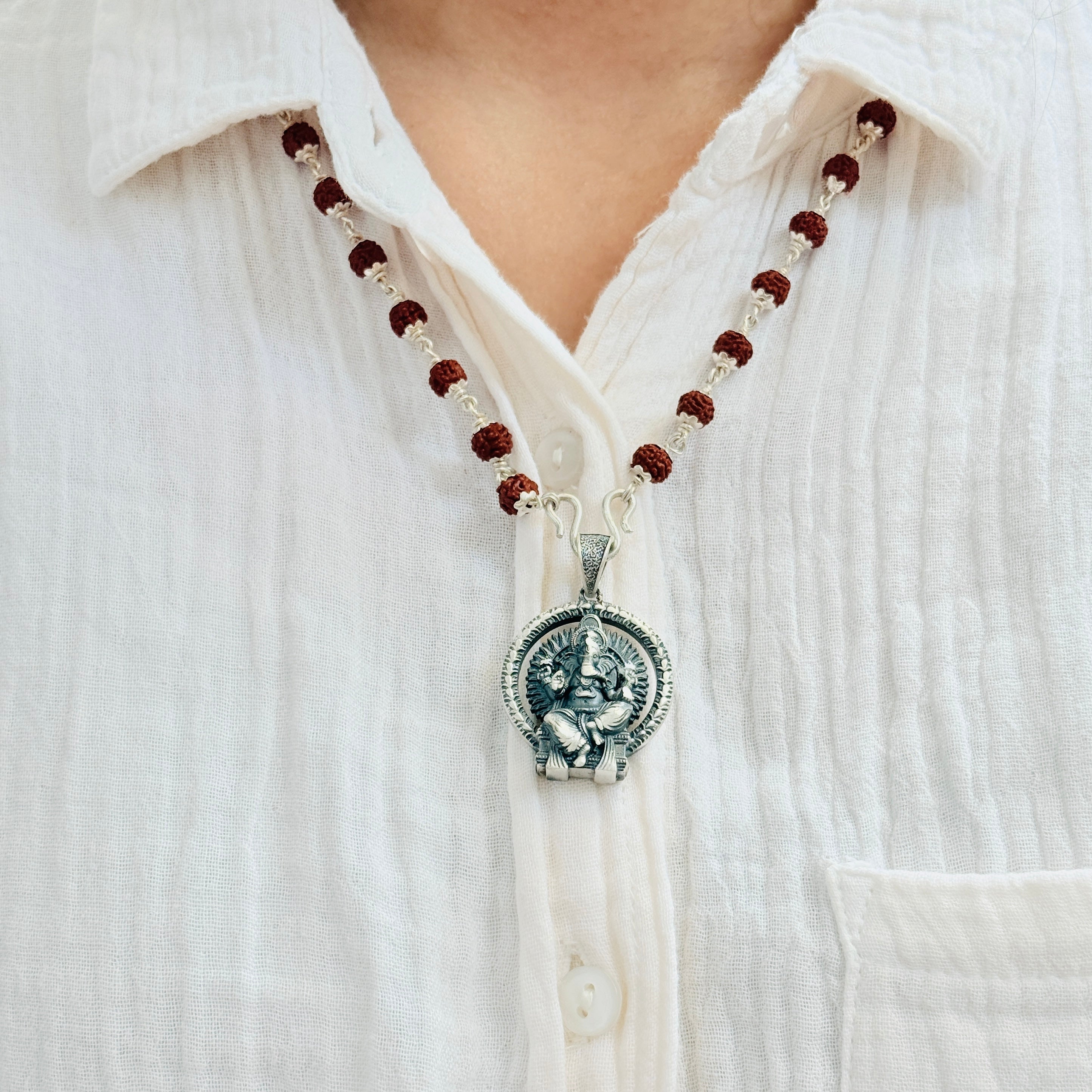 Ganesha Pure Silver Pendant: Mangalamurti Edition