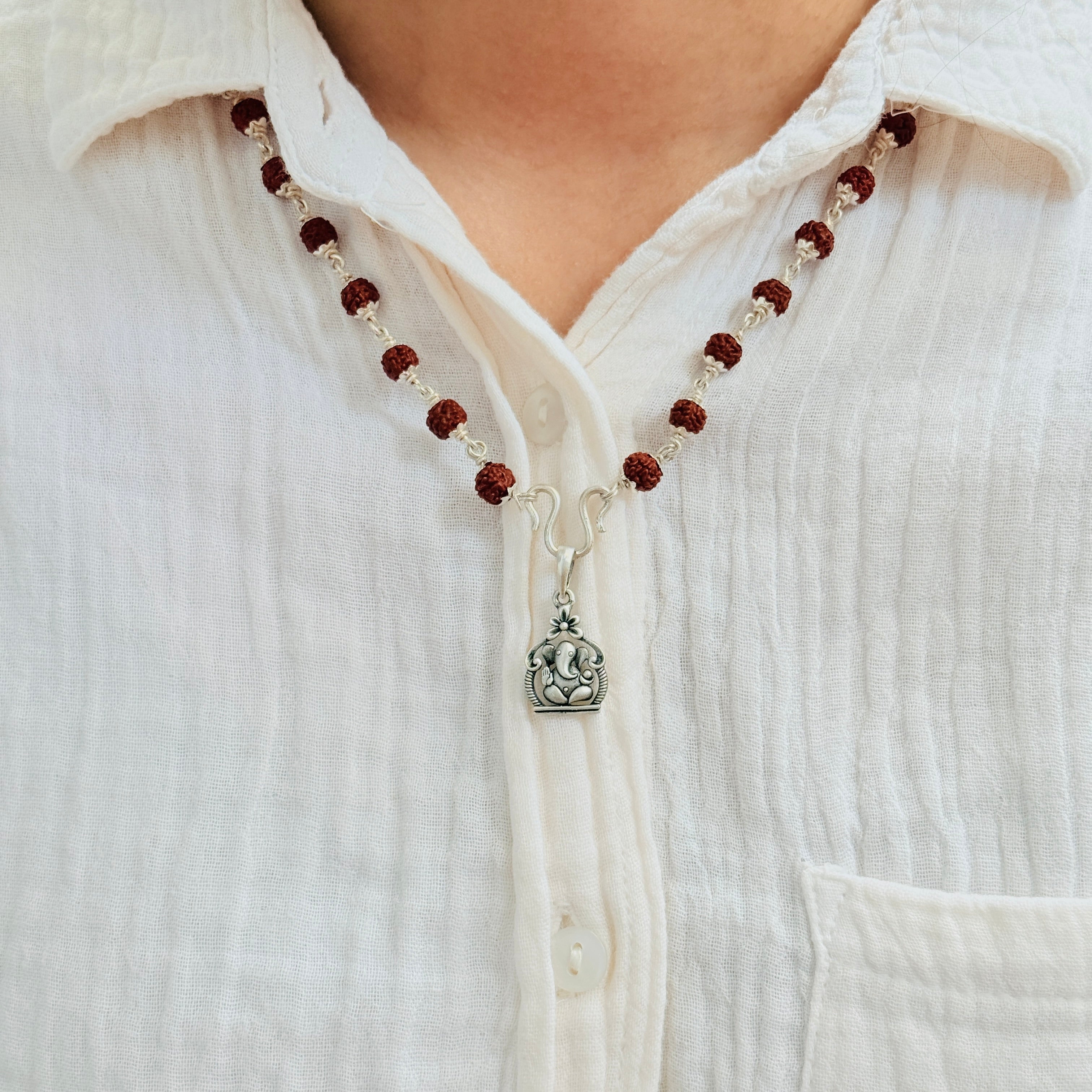 Ganesha Pure Silver Pendant: Vakratunda Edition