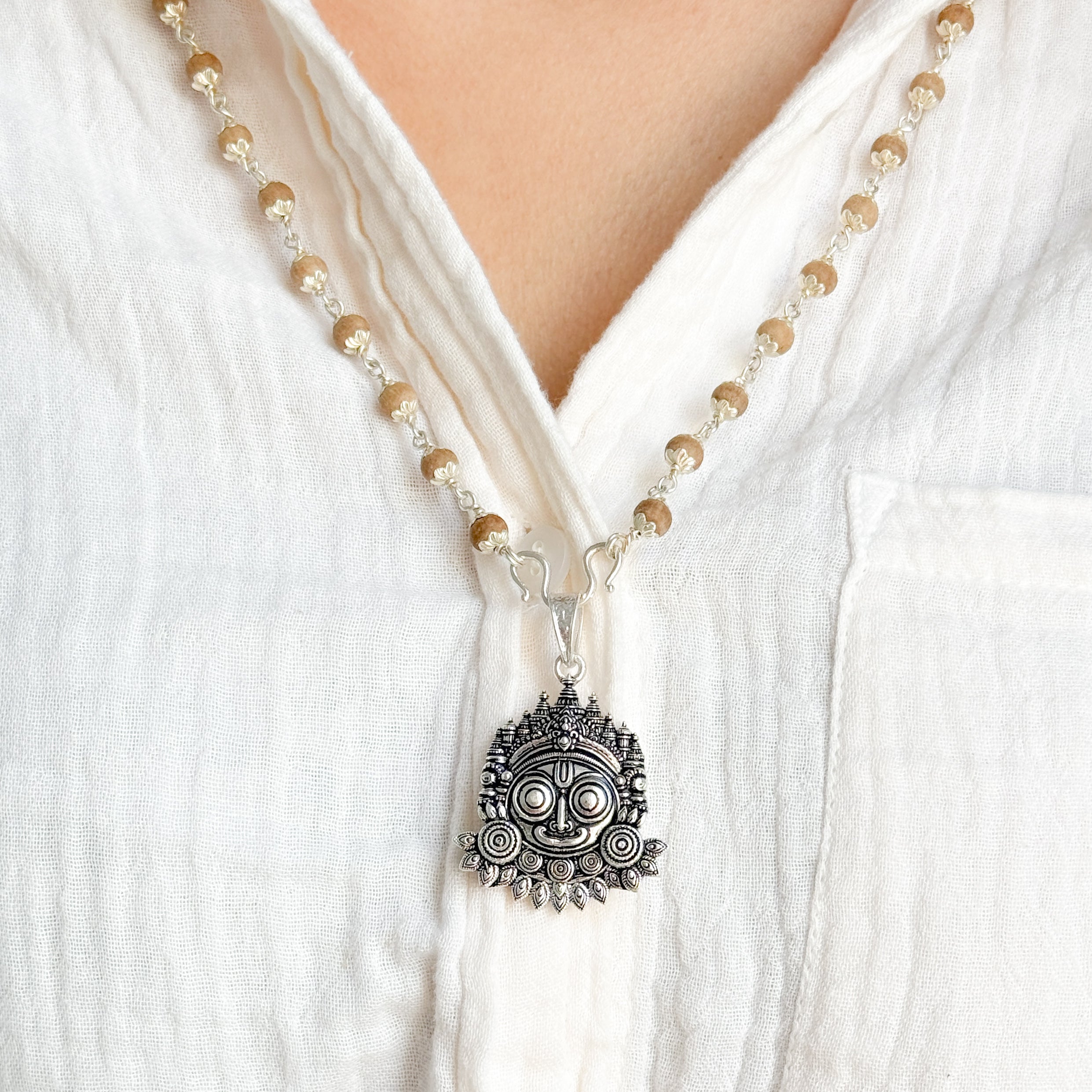Jagannath Pure Silver Pendant: Puri Edition