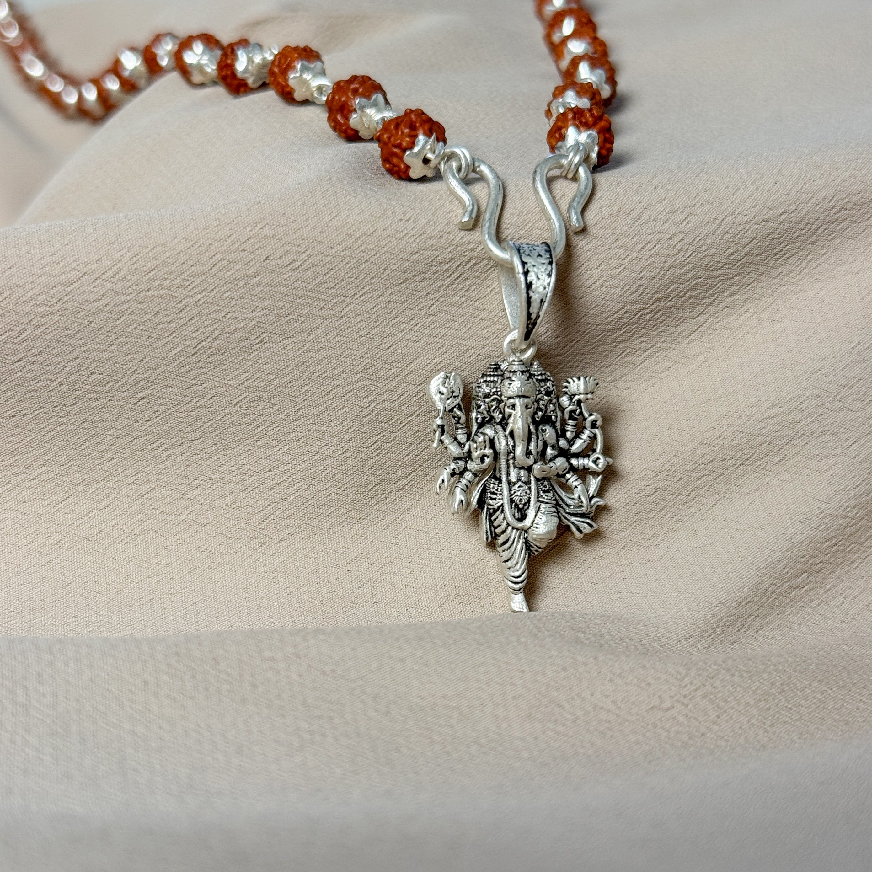Ganesha Pure Silver Pendant: Maha Ganapathi Edition