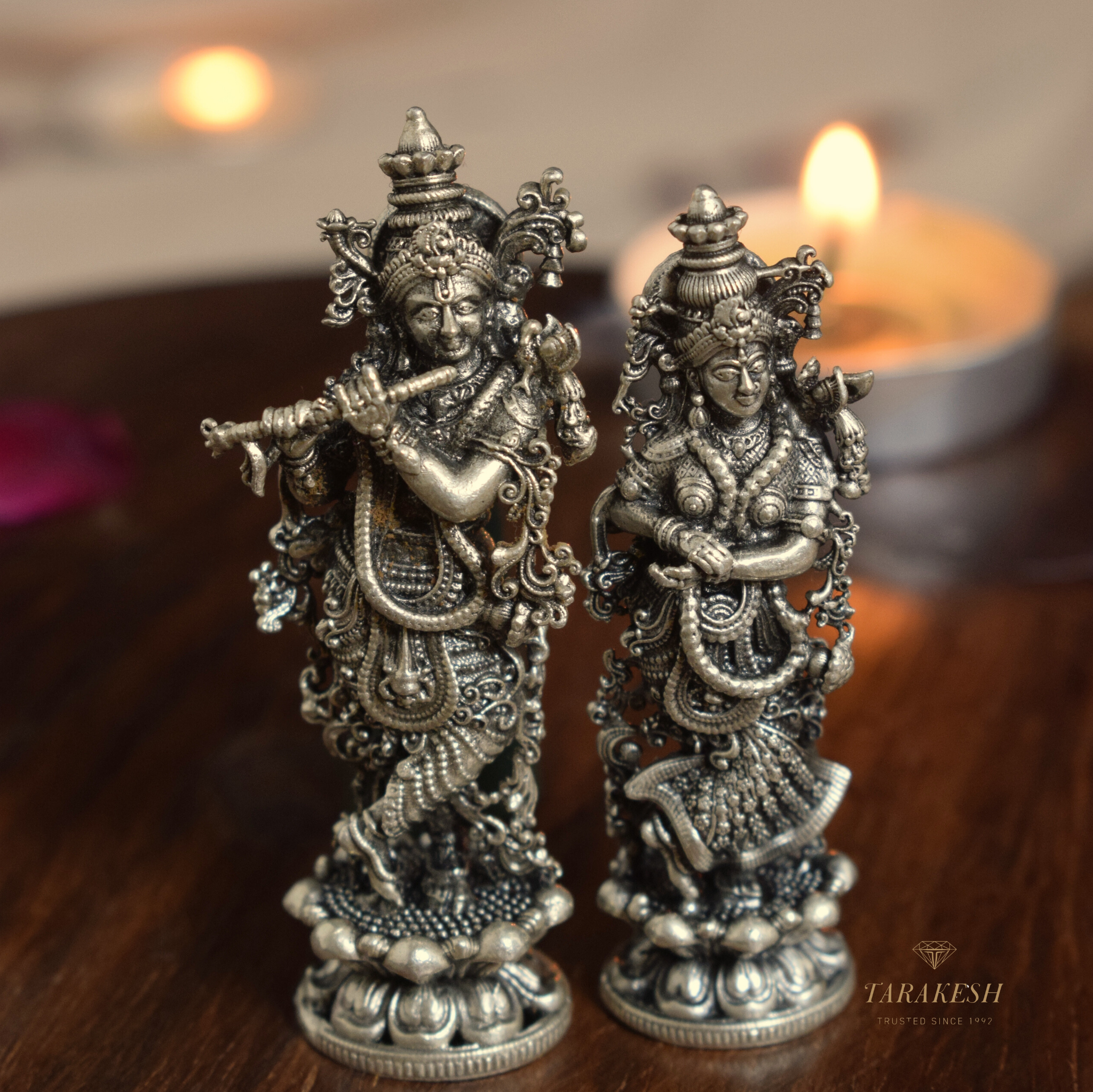Radhe Krishna Pure Silver Idol: Craftsman Special Edition