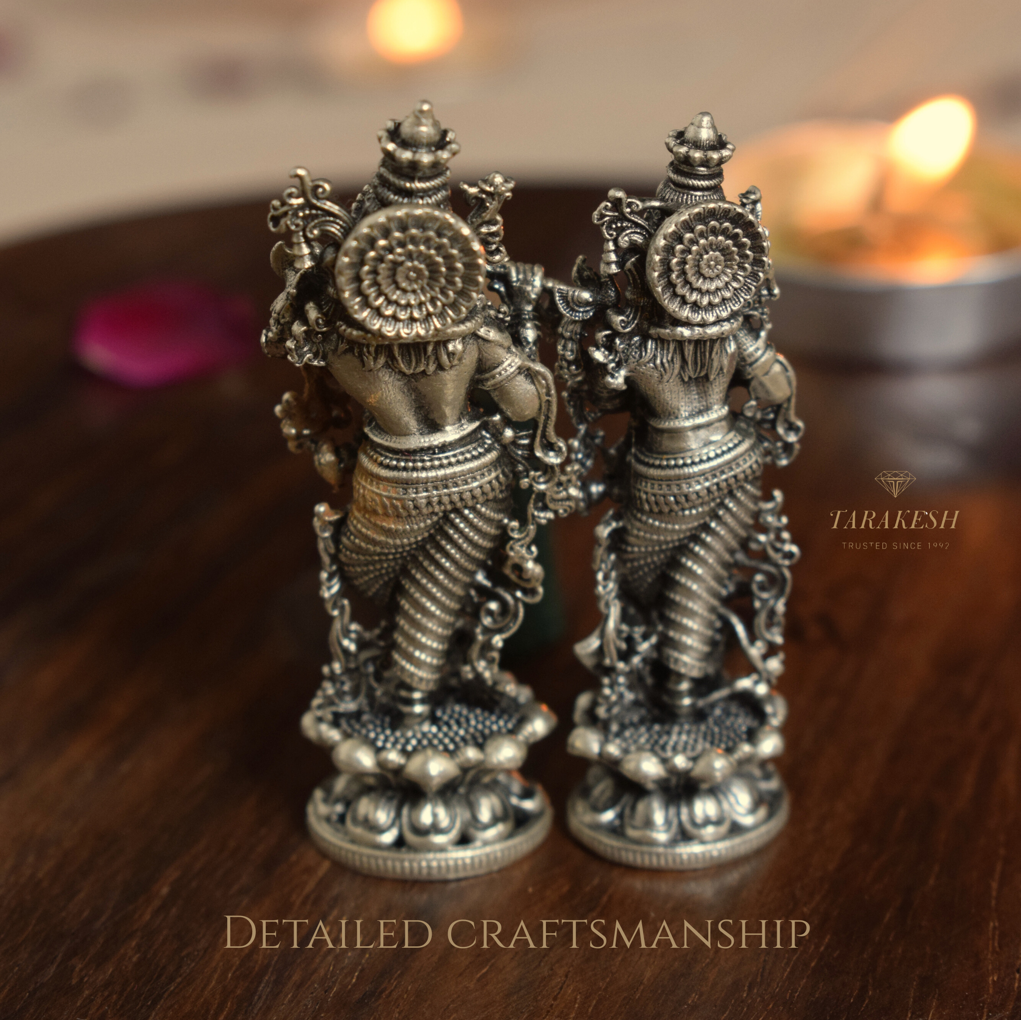 Radhe Krishna Pure Silver Idol: Craftsman Special Edition