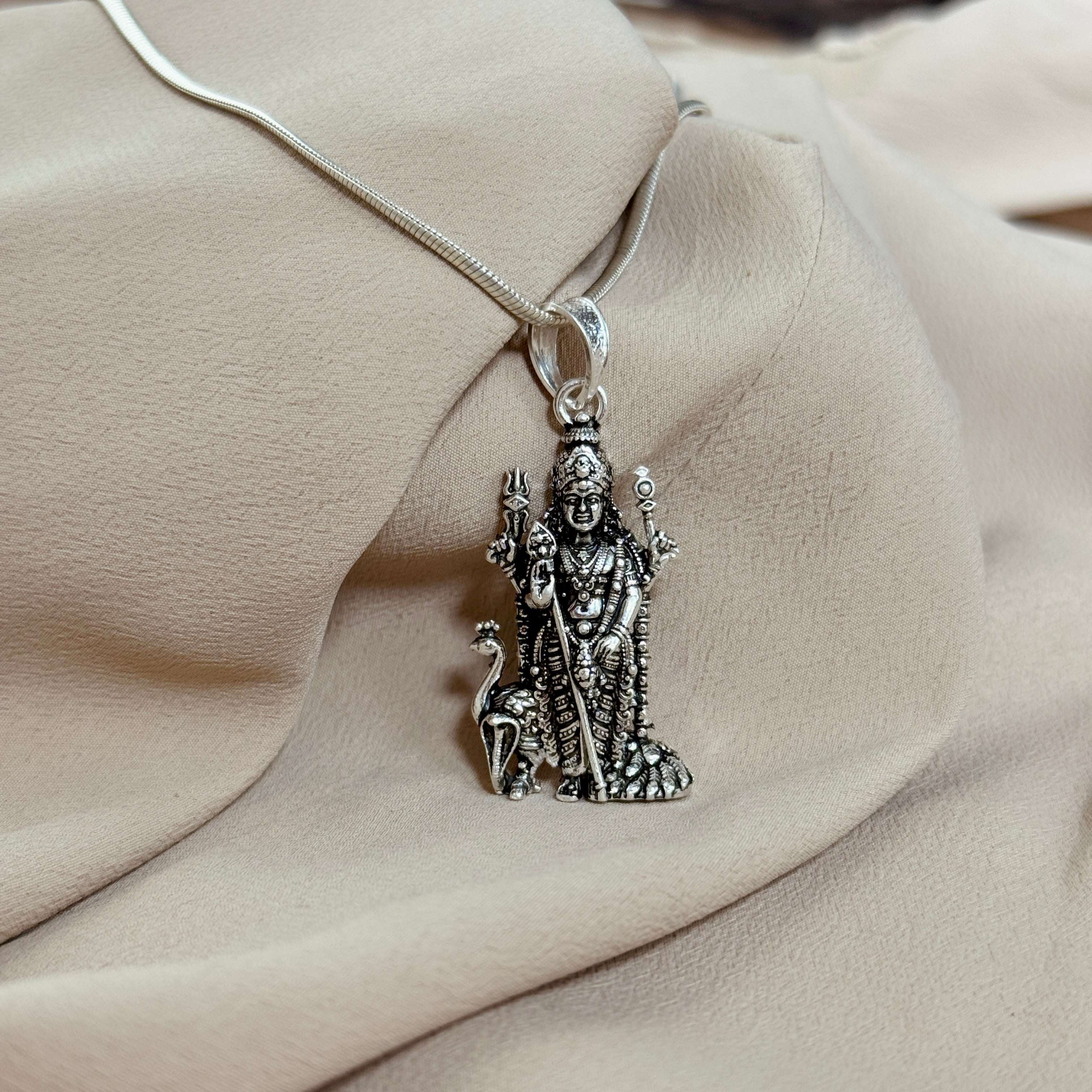 Murugan Pure Silver Pendant – Palani Edition