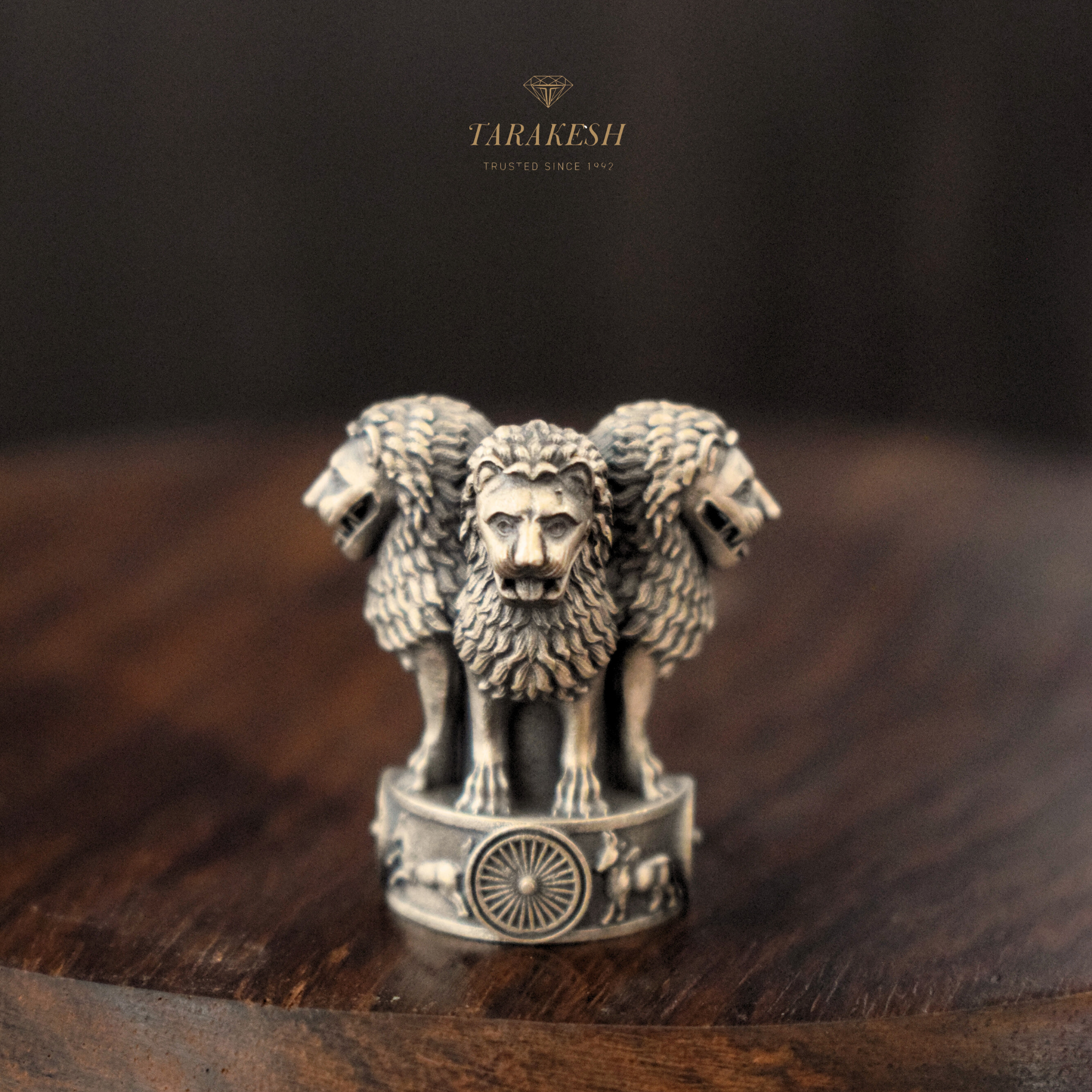 Ashok chakra silver brooch